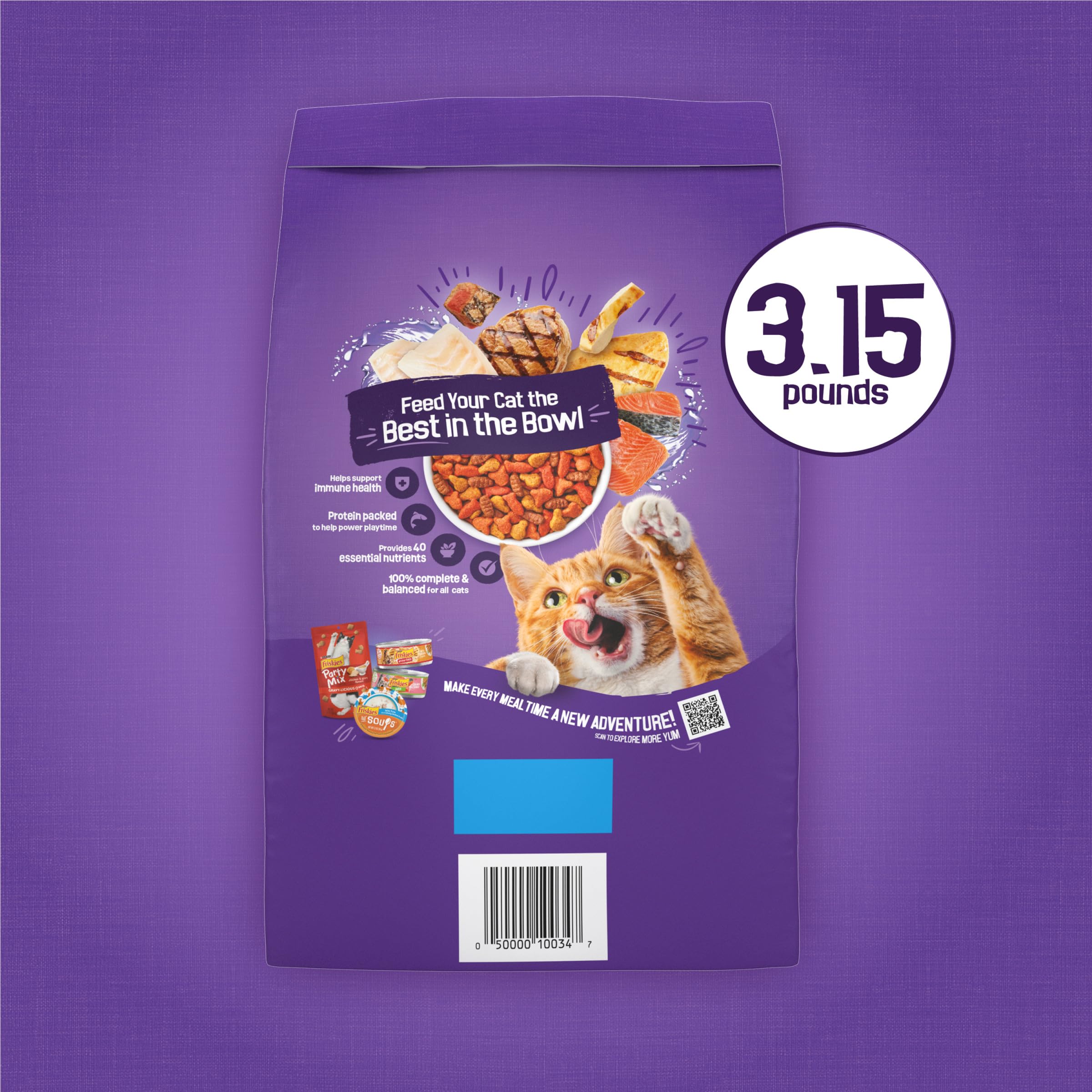 Purina Friskies Cat Food Surfin and Turfin Favorites Flavors of Chicken, Whitefish, Salmon and Filet Mignon - (Pack of 4) 3.15 lb. Bags