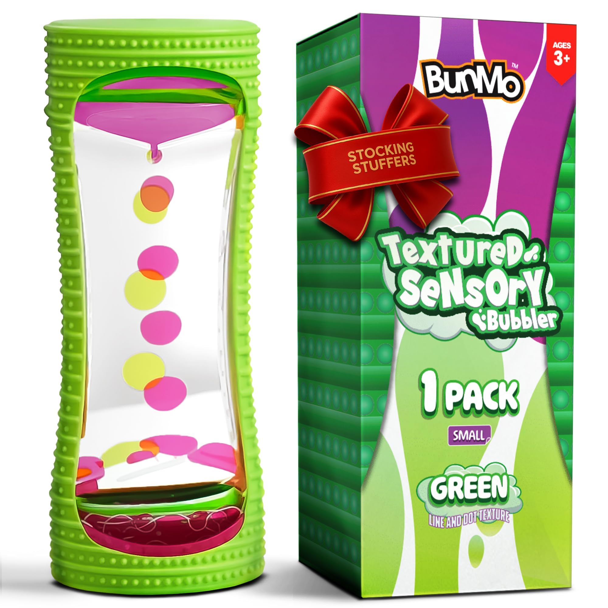 BUNMO Liquid Motion Bubbler Sensory Toys - Sensory Stocking Stuffers for Kids - Green and Liquid Motion Bubbler Sensory Toys - Sensory Stocking Stuffers for Kids - Red