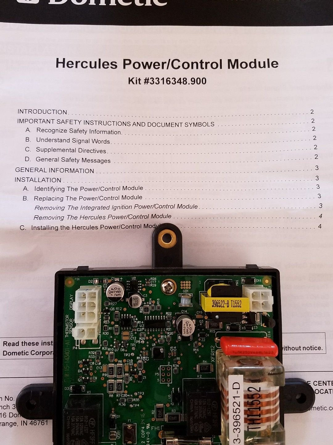 Dometic (3316348.900) Power Module Board , Black