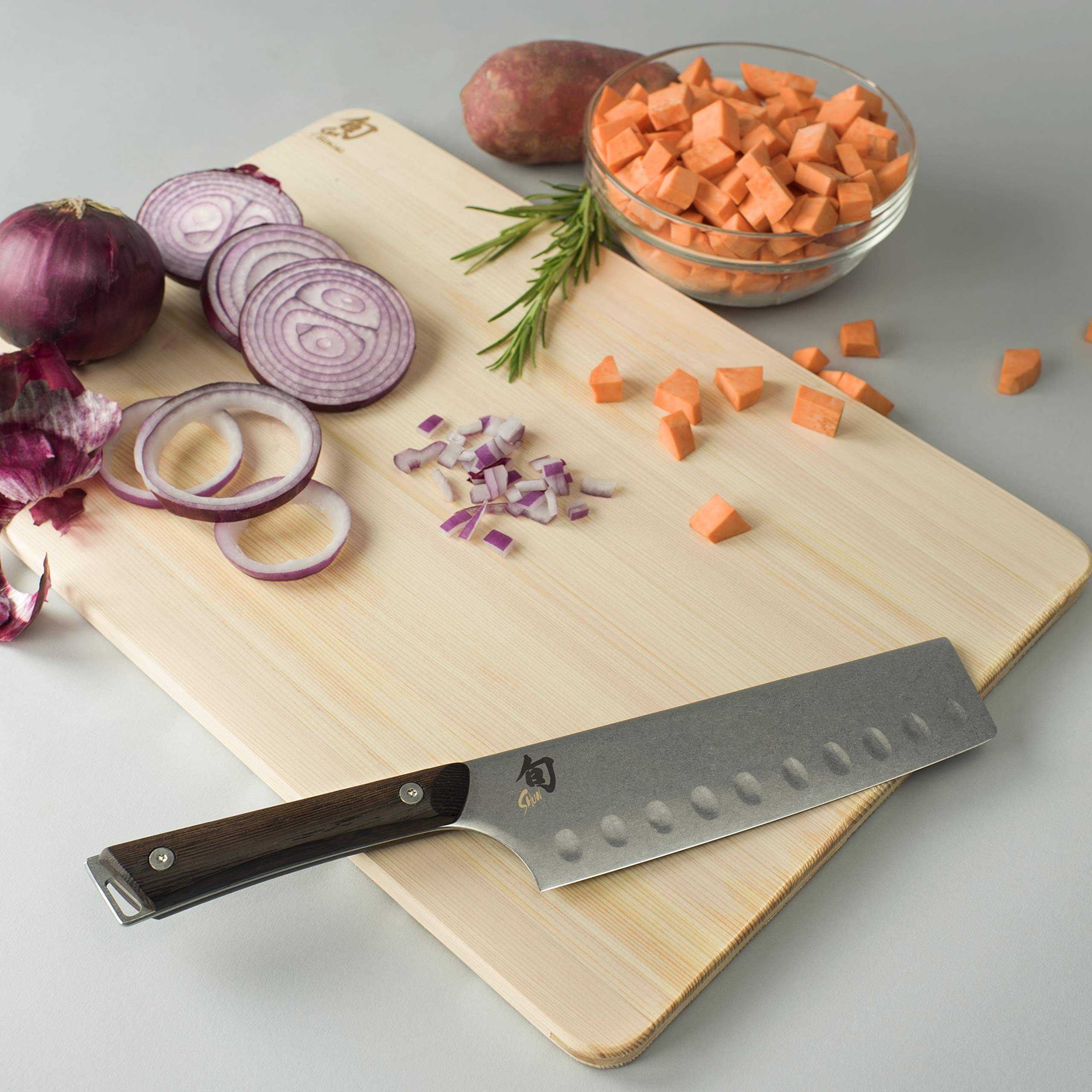 Shun Kanso 6.5" Hollow Ground Nakiri Knife, Handcrafted Japanese Vegetable Knife, AUS10A Stainless Steel Blade, Tagayasan Handle, Slicing Tool for Professional and Home Chefs