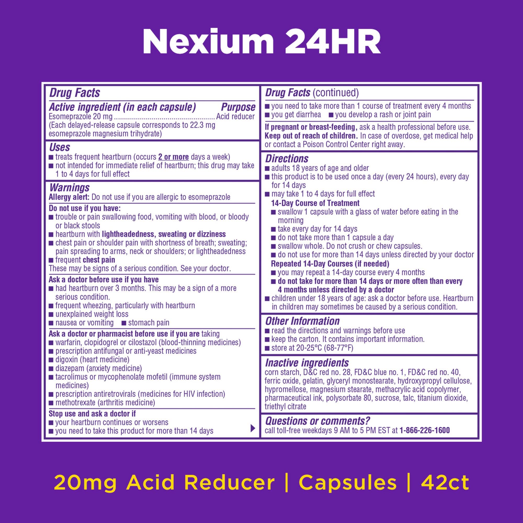 Nexium 24HR Capsules, Value Size Pack 84 Count Value Pkg
