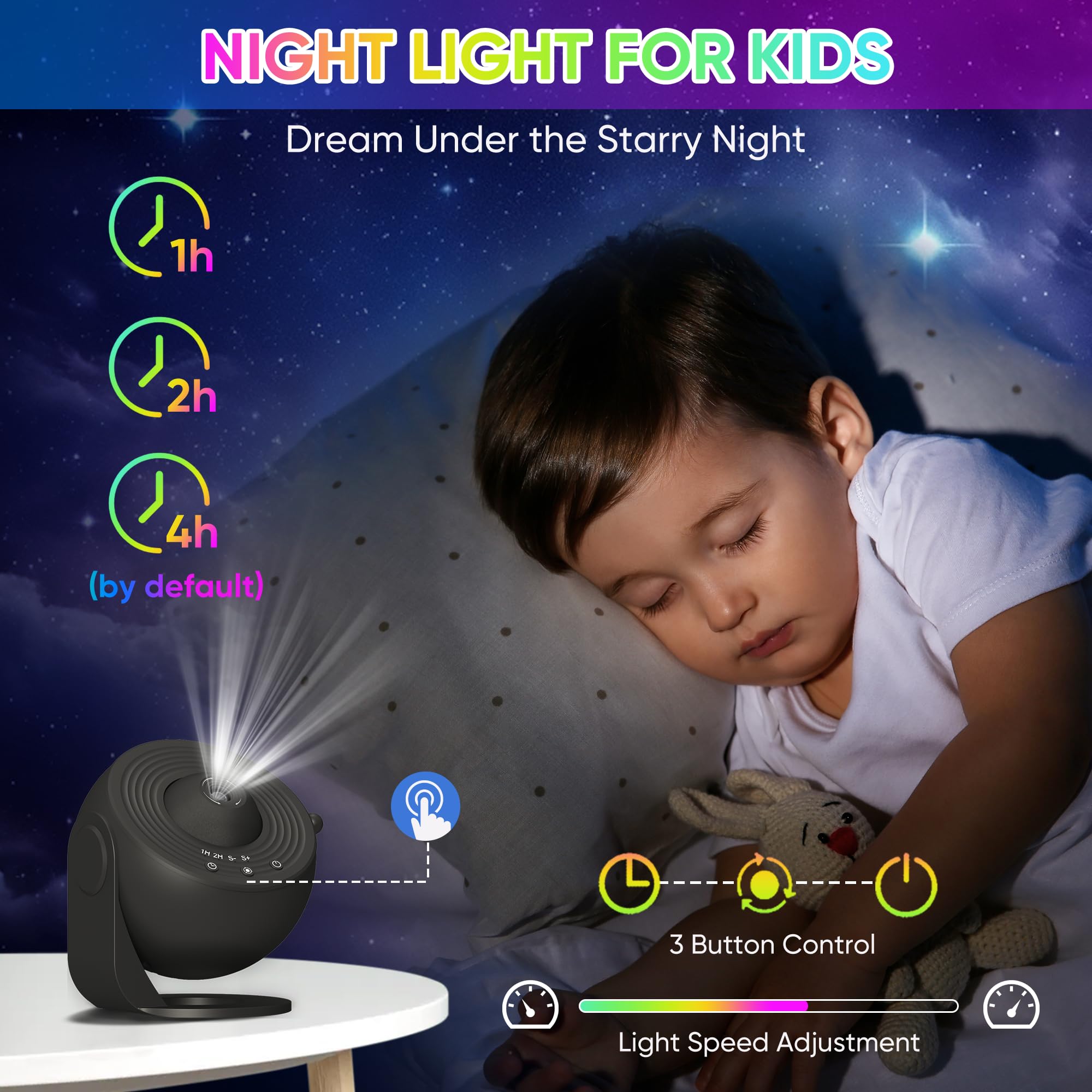 FlyLily Galaxy Projector, 13 in 1 HD Planetarium Star Projector for Bedroom, 360 Rotating Star Projector Light with Adjustable Knob and Timer for Kids, Ceiling, Gifts, Room Decoration