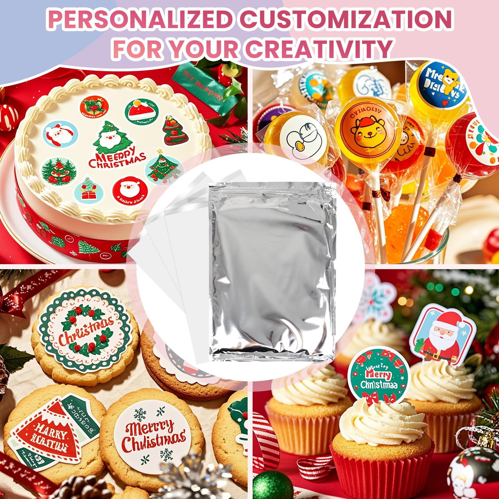 Derzio 25 pcs A4 11.7" x 8.3" Frosting Sheets, Icing Sheets, Edible Paper for Cakes Printable, Sugar Sheets, Cake Edible Sheets, Edible image Paper for Cake Toppers, Cakes, Cookies & Decor