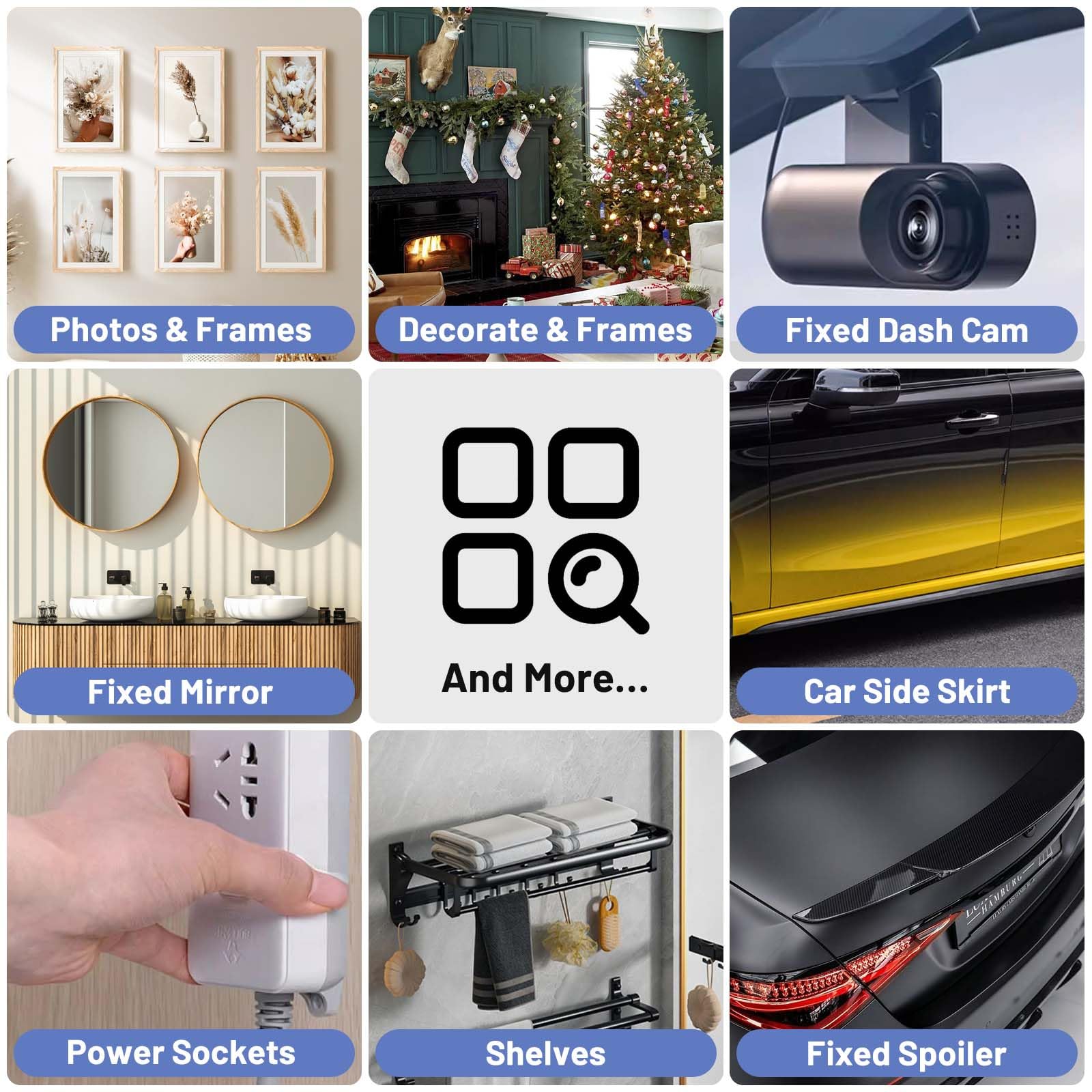 PHIXBEAR Double Sided Tape Heavy Duty, Heat Resistant and Removable, Clear Mounting Nano Tape with Measurement Guide (Printed Inch/cm Backing) Ideal for Home, Office, and Picture Hanging 1.18" x 9.85'