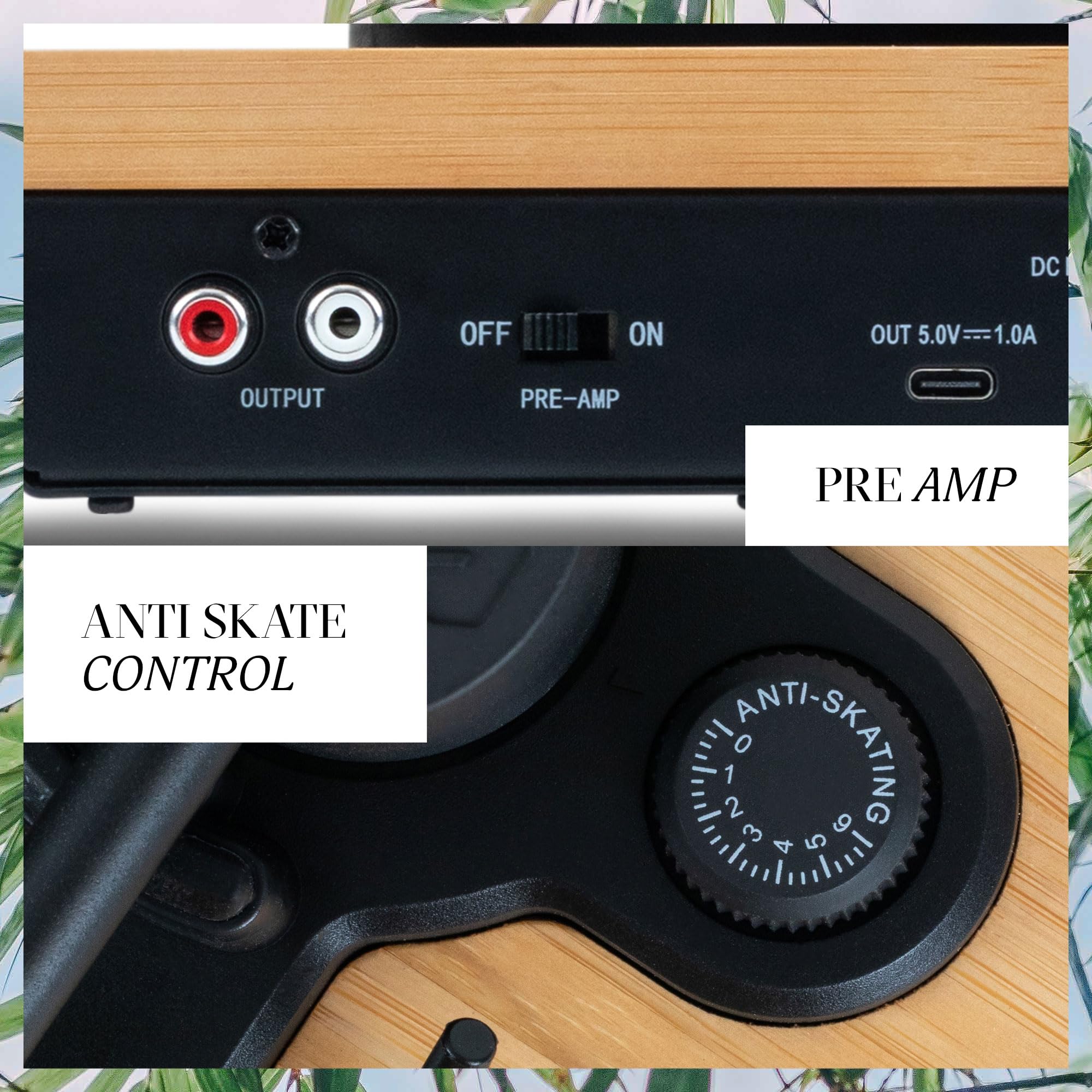 House of Marley Stir It Up Lux Wireless Turntable: Vinyl Record Player with Wireless Bluetooth Connectivity, Built-in Pre-Amp, and Sustainable Materials