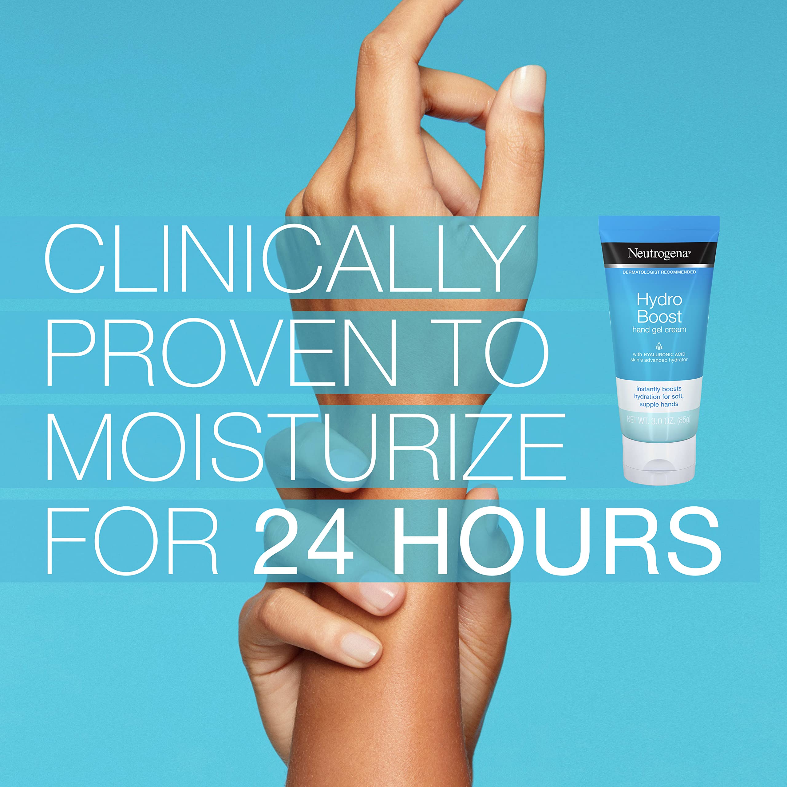 Neutrogena Hydro Boost Hydrating Hand Gel Cream with Hyaluronic Acid for Instantly Quenched, Soft & Supple Hands, Lightweight, Non-Greasy & Quick Absorbing Hand Lotion, Travel Size, 3 Oz