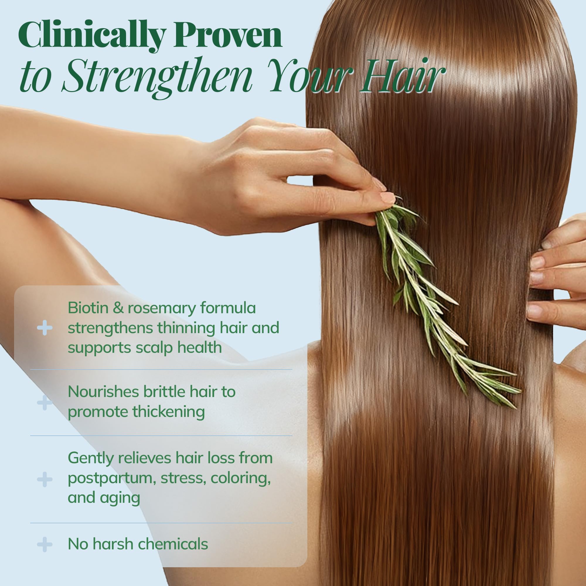 Hair Growth Shampoo with Rosemary and Biotin - Hair Thickening & Hair Loss Shampoo for Men and Women, Sulfate & Paraben-Free Scalp Care for All Hair Types(12.8 Fl Oz)