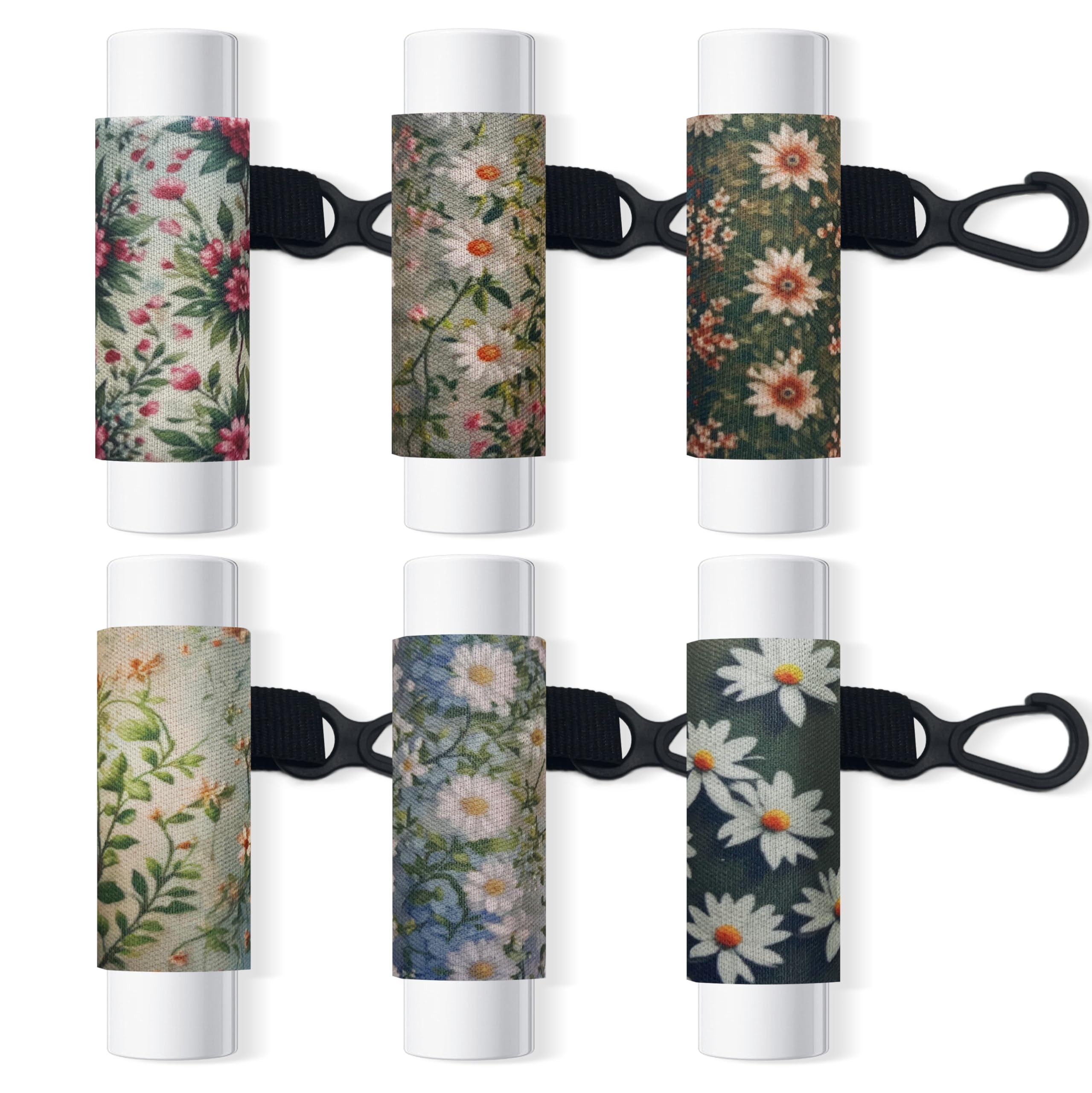 BESTOCEAN 6 chapstick holder,chapstick holder key chain,lip balm holder,chapstick keychain holder,lip balm holder keychain (flower)