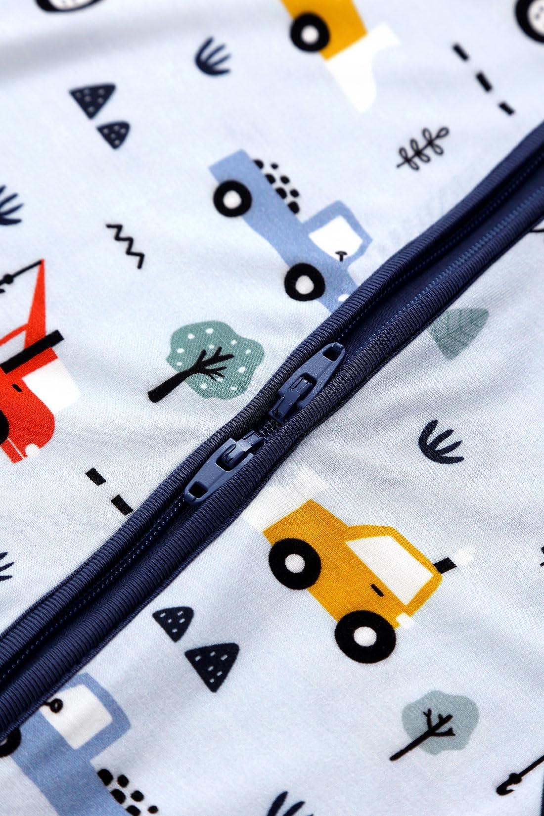 SUZEL Viscose from Bamboo Baby Footed Pajamas - Baby Infant Boys Girls One Piece Romper - Sleep 'N Play PJs - 0-24 Months (Construction Vehicle, 3-6M)