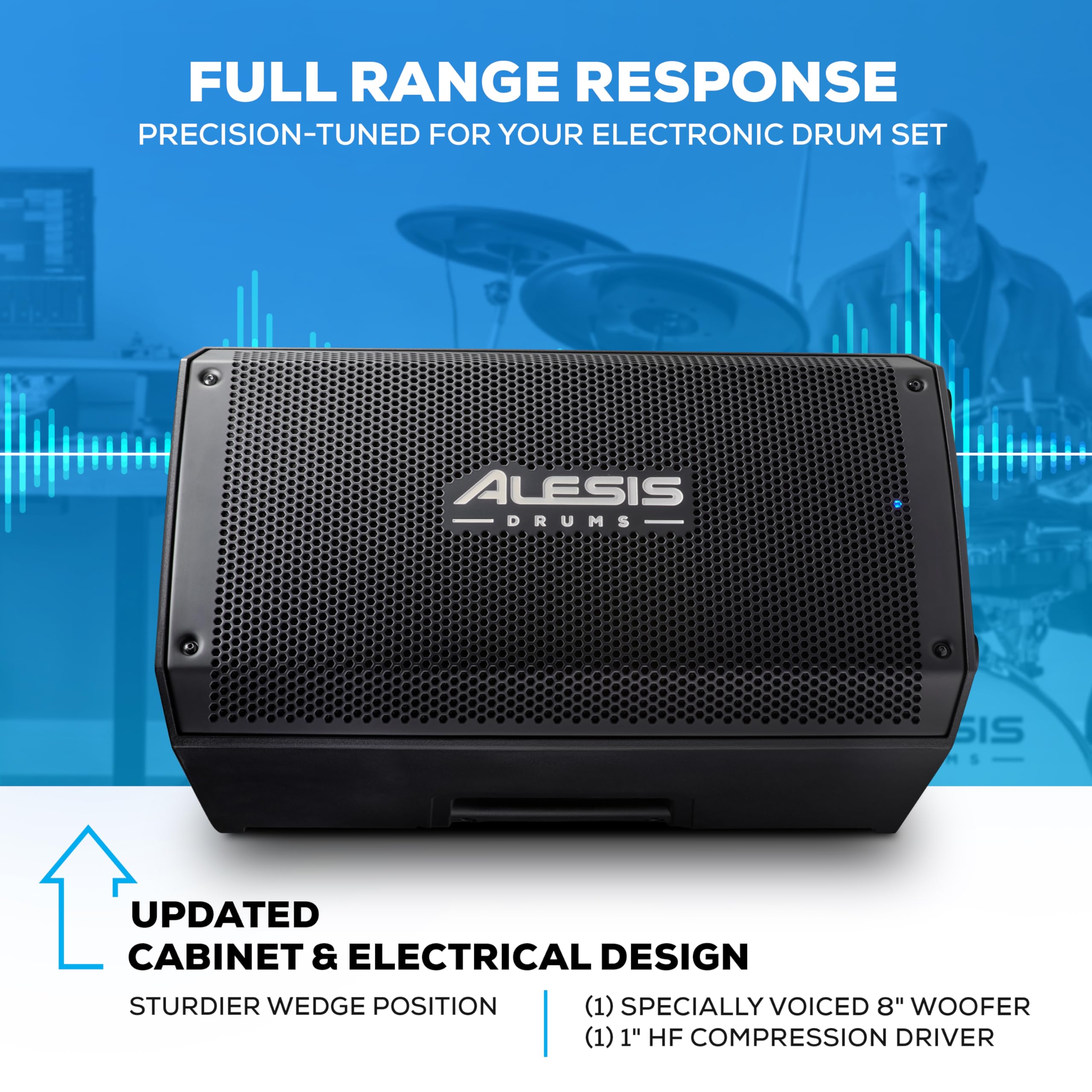 Alesis Nitro Max Kit and Strike Amp 8 MK2 - Electric Drum Set with and 8-inch 2000W Drum Amp Speaker, with Bluetooth