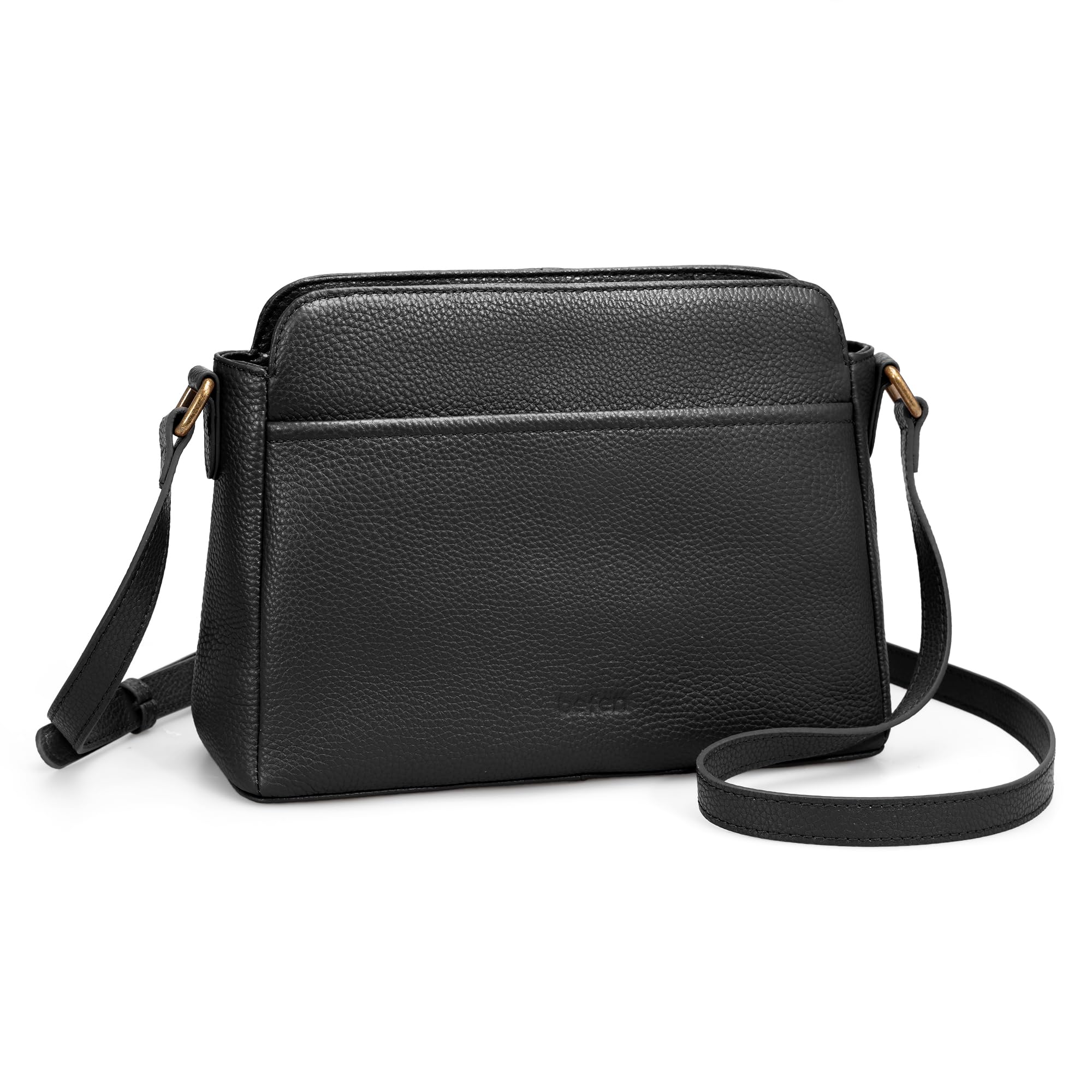 befen Black Crossbody Purse for Women Small, Ladies Genuine Leather Shoulder Bags with Rfid Blocking Designer Anti-theft Handbags for Travel