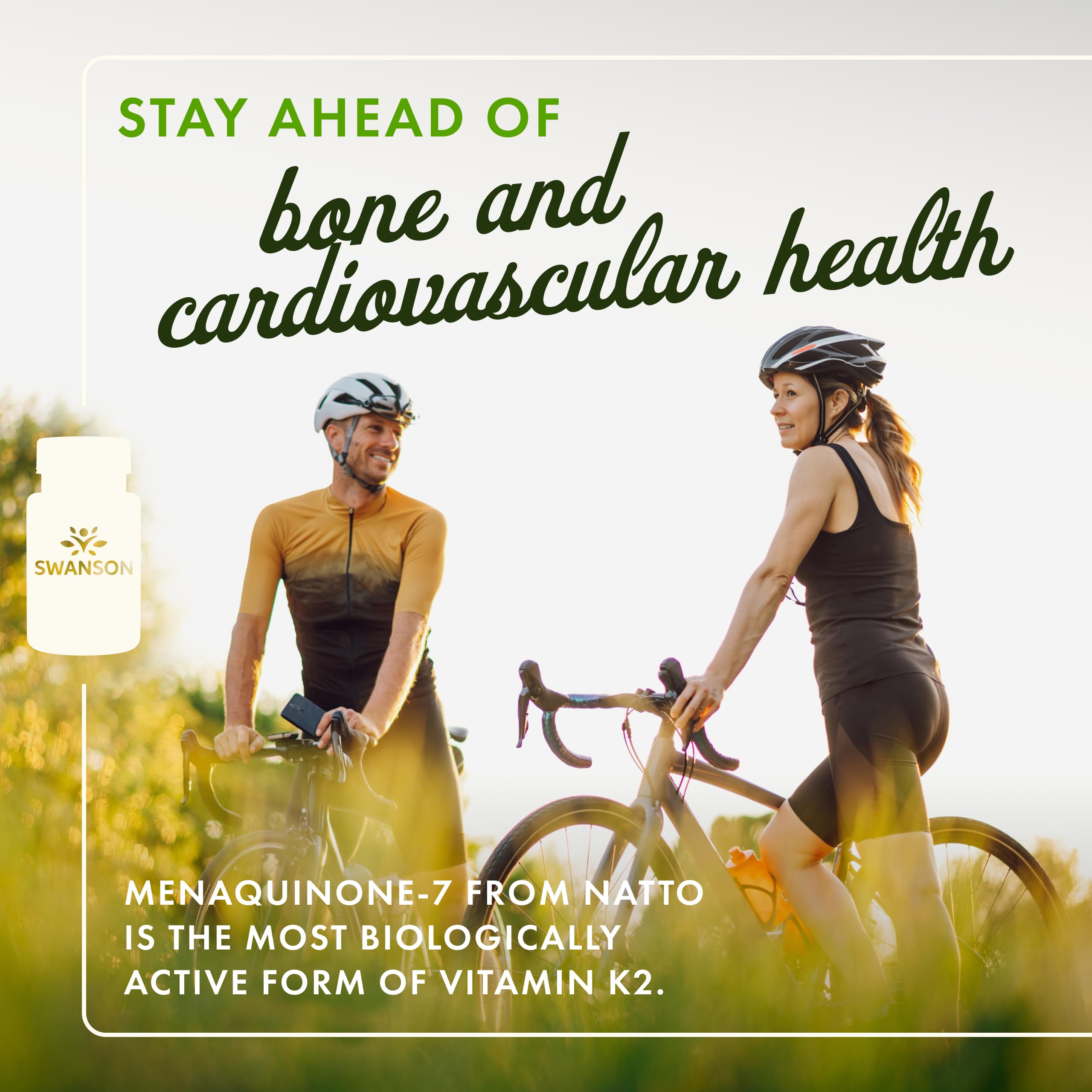 Swanson Natural Vitamin K2 (Menaquinone-7 from Natto) 50 mcg 30 Sgels (2 Pack)