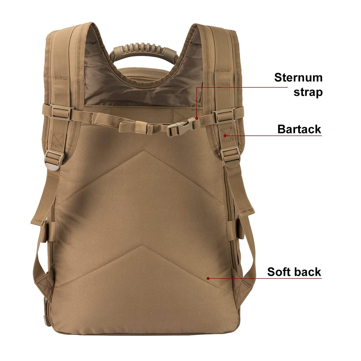 Greencity Laptop Backpacks Tactical 3 Day Expandable Bug Out Bag Classic Case Travel Hiking,Coyote