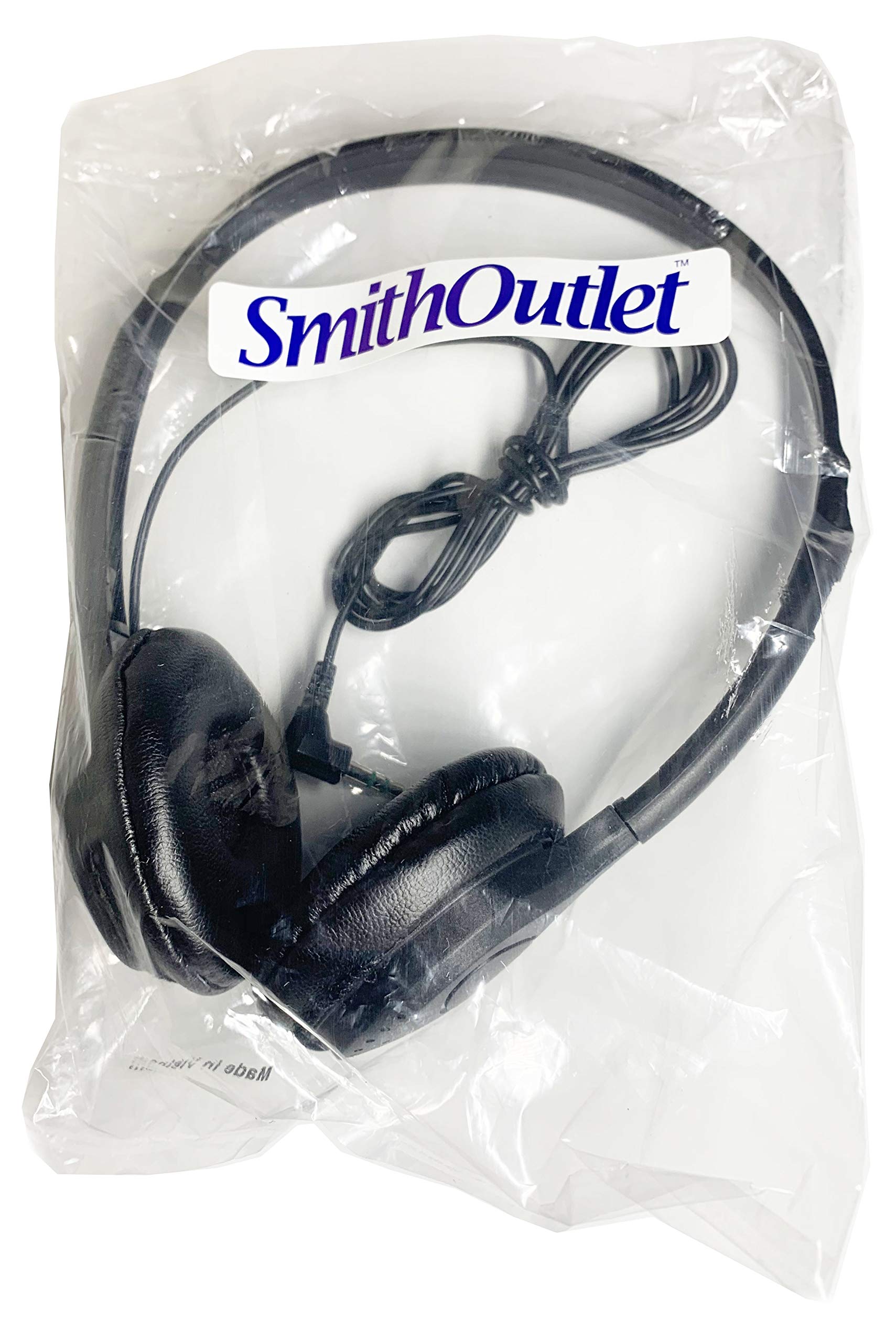 SmithOutlet 200 Pack Low Cost Headphones in Bulk | Model SG-313-200 | Wired 3.5 MM Jack Connectivity | Black Leatherette Cushions | for Schools, Classrooms, Students, Libraries