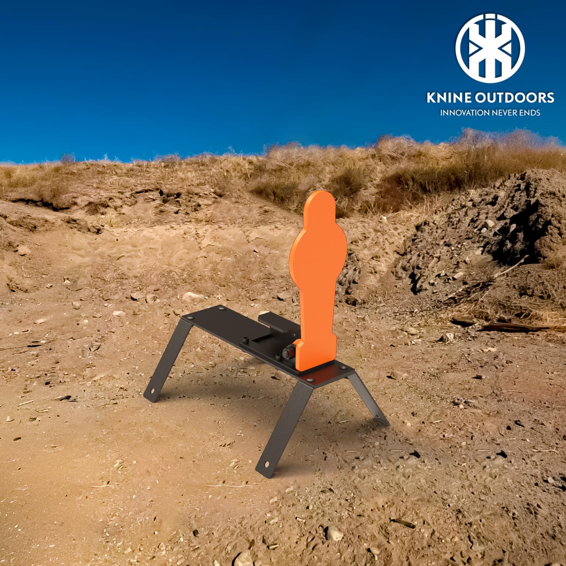 KNINE OUTDOORS 3/8'' AR500 Auto Reset Target, Steel Target for Shooting Range, Suitable for Pistol, Rifle, Handgun, Shotgun, Rimfire (Gong and Silhouette)