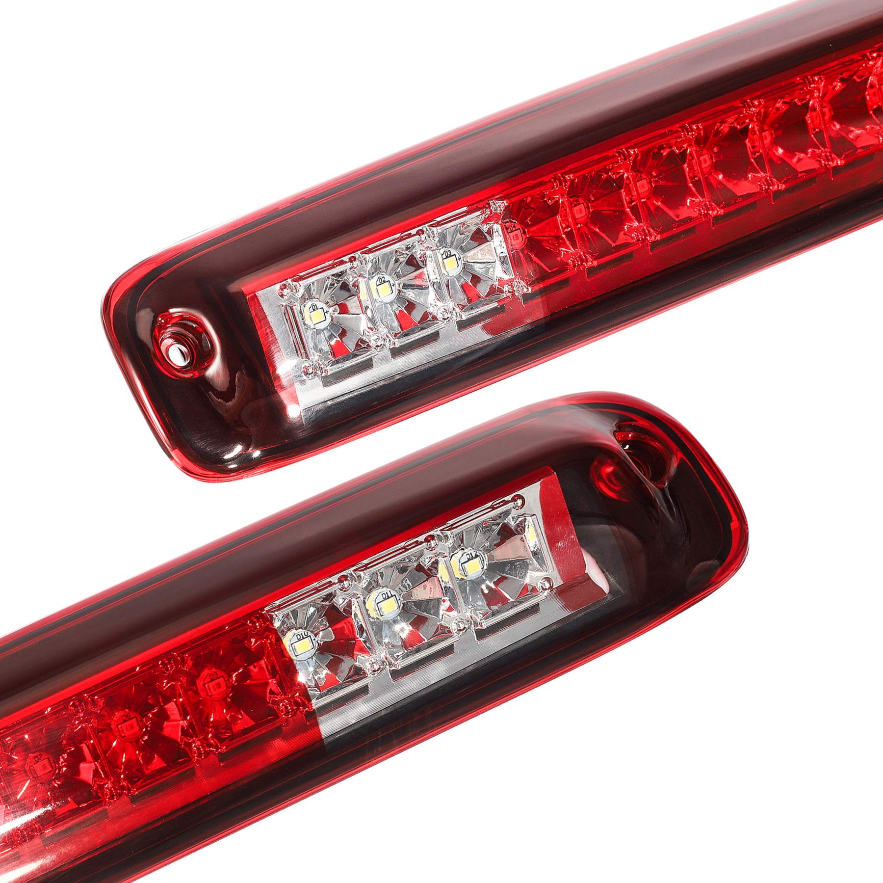 Partsam High Mount Stop Light Led Third 3rd Brake Light Replacement for Silverado and Sierra 1500 2500 HD 3500 HD 2007 to 2013 Rear Cab Roof Center Mount Stop Brake Tail Light Cargo Lamp (Red Lens)