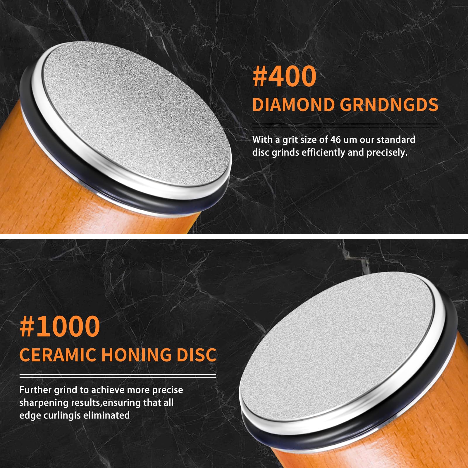 Rolling Knife Sharpener Tool Kit, Diamond Rolling Knife Sharpener Kit & Leather Strop Companion - Knife Sharpening Made Easy - Kitchen Knivies Sharpener (Offers 15 & 20 Degree) 