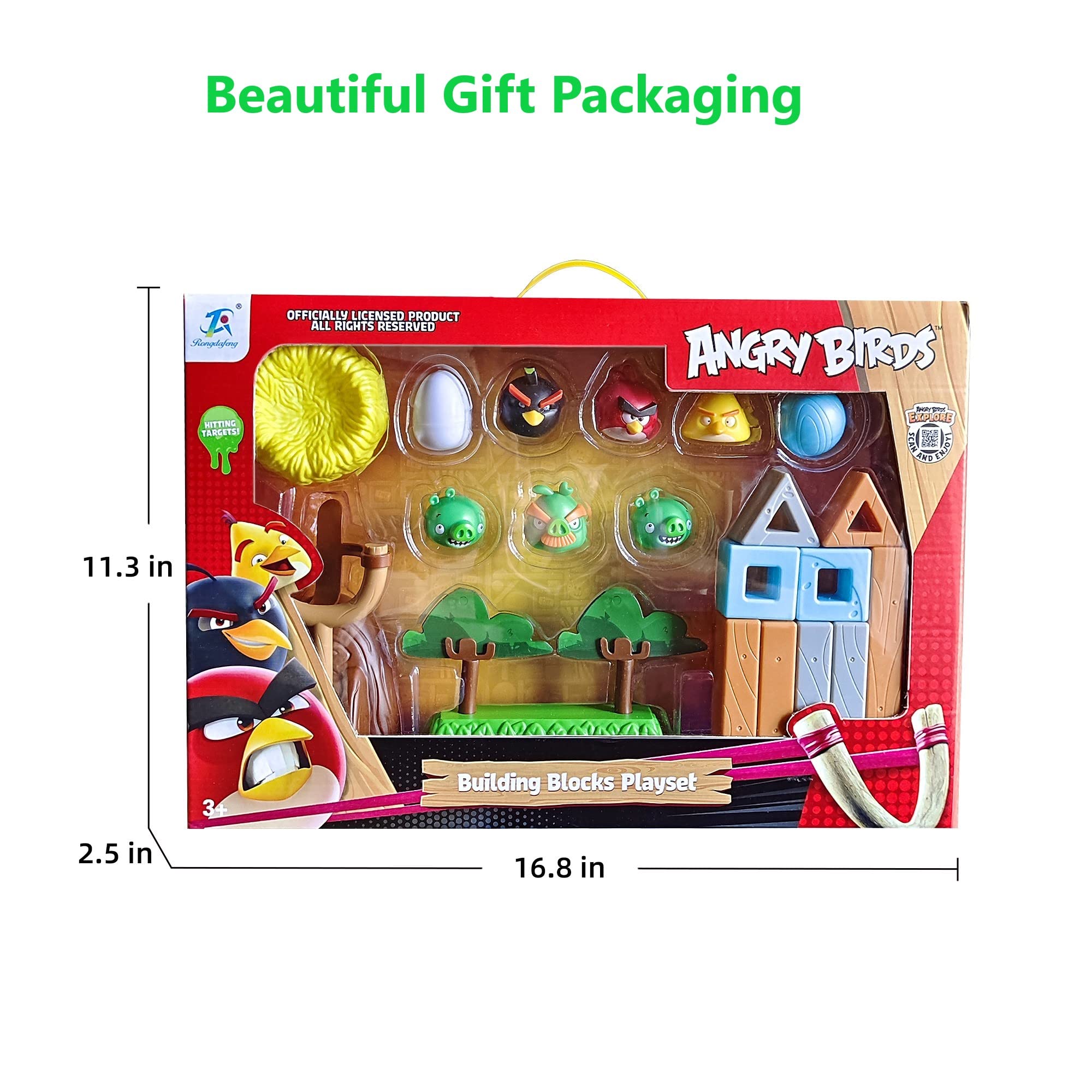 ROLOSO Newly Licensed Angry Birds Toys Playsets Build Nā Launch Construction Brick Assembly Building Blocks Sets Pig City Strike 2 Takedown Space Planet Game Catapult Slingshot Gift Box 20pcs