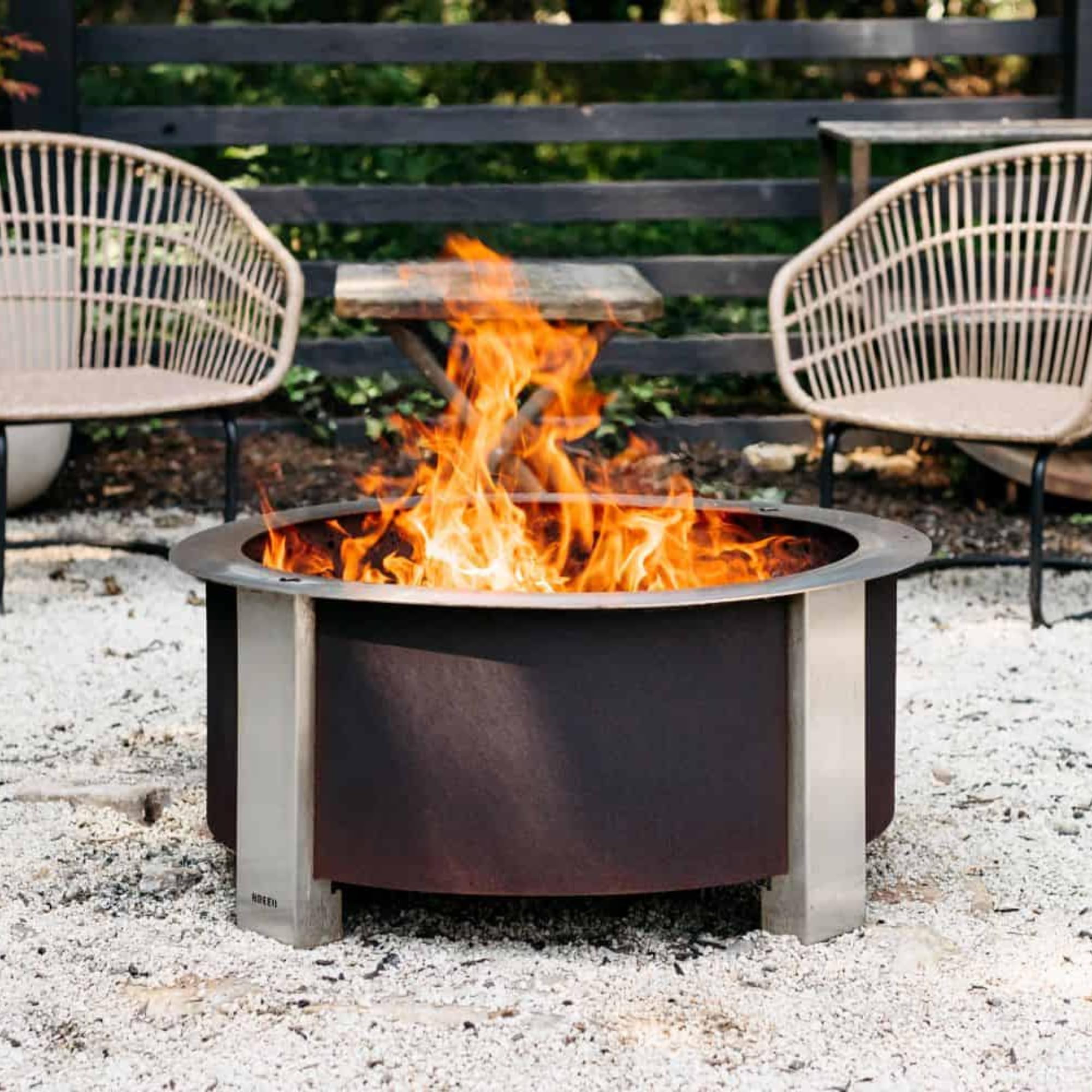 Breeo Smokeless Fire Pit (X Series 30, Corten Steel) | 34.5 inch Smokeless Firepit for Outside | 94 Pounds | Ideal for Families, Gifts for Dad | Compatible with Wide Range of Breeo Accessories