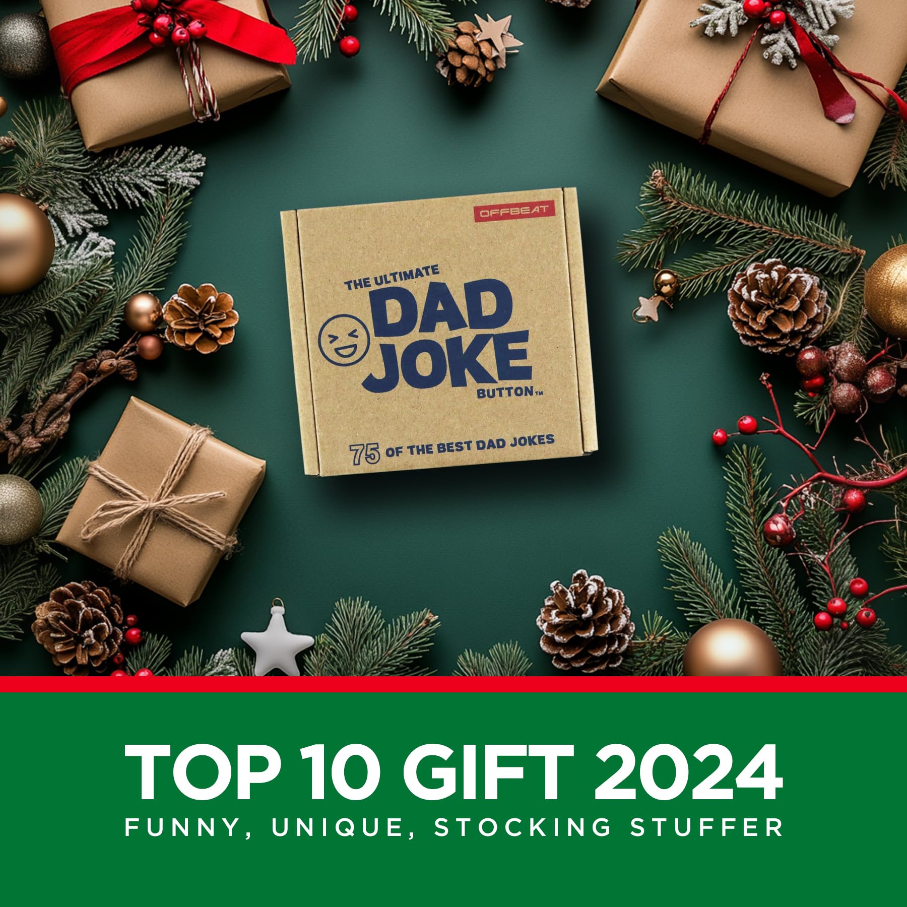The Ultimate Dad Joke Button Funny Gift for Dads and Kids 75 Hilarious Dad Jokes - Ready to Gift Box, Fun for Dads, Kids, Grandpa, Uncles, The Gift of Laughs, Perfect Stocking Stuffer