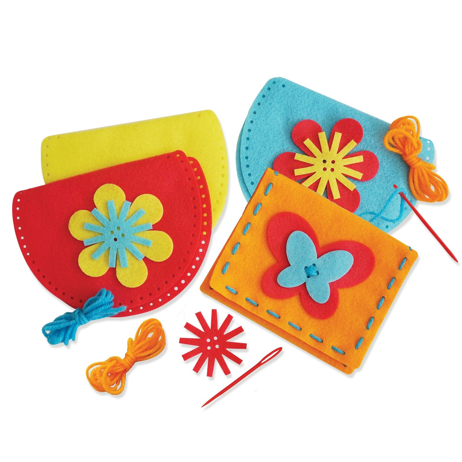 Serabeena Sew Your Own Purses - Sewing Kit for Kids Ages 4-8 Plus - Felt Crafts - Helps Develop Fine Motor Skills - DIY Kit With 6 Purses & Accessories