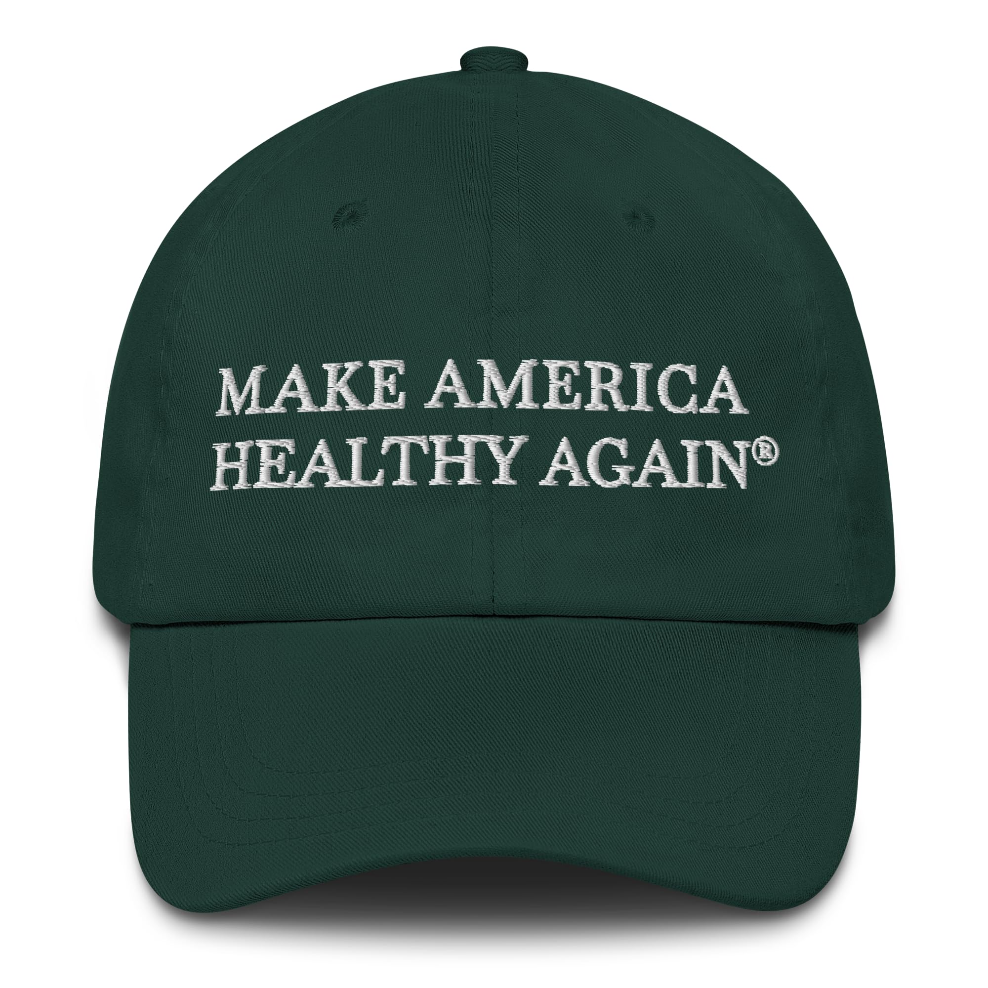 Make America Healthy Again® Embroidered Dad Hat – Adjustable Cotton Baseball Cap, Unisex Casual Low Profile Hat (Spruce)