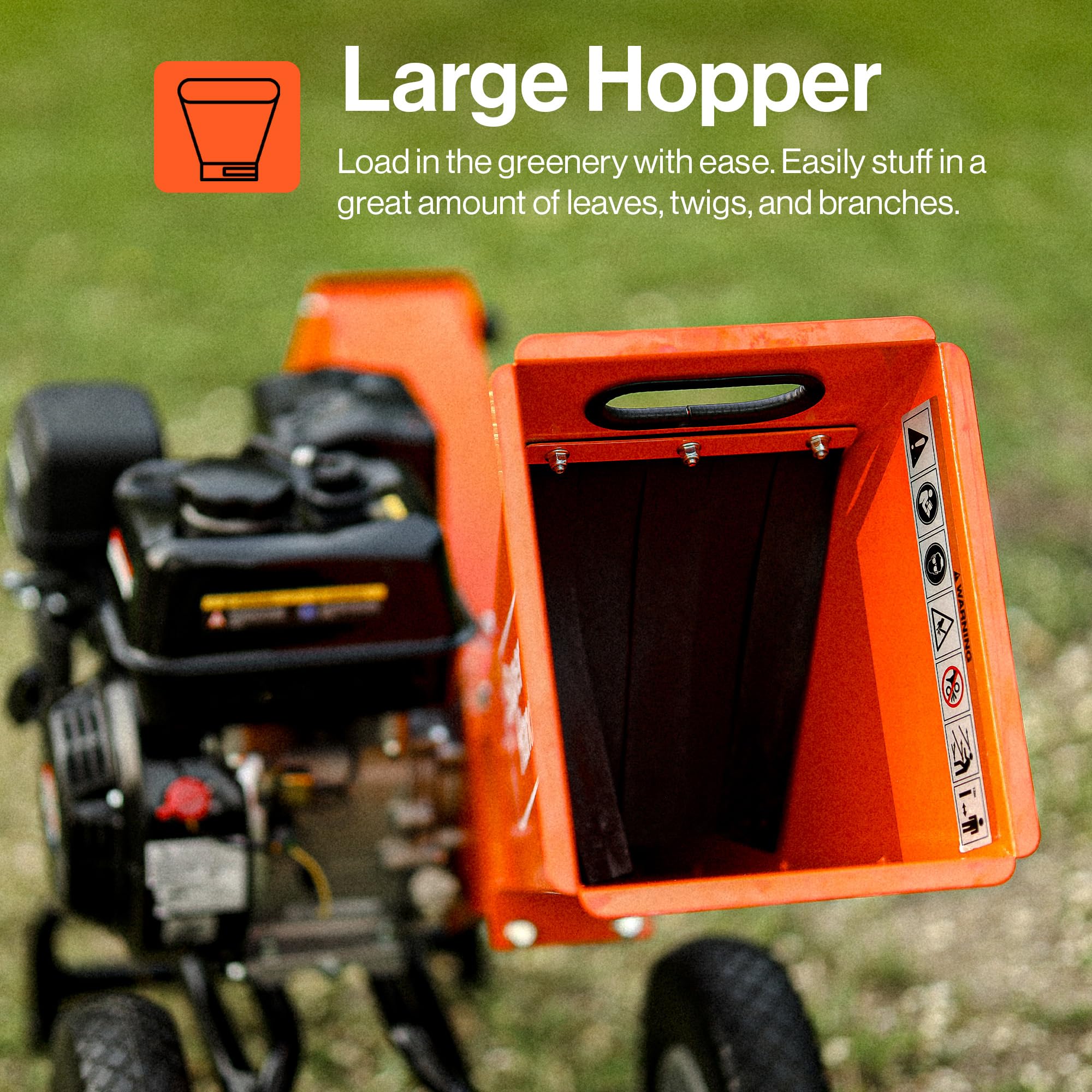 SuperHandy Wood Chipper Shredder Mulcher 7HP Engine Heavy Duty Compact Rotor Assembly Design 3" Inch Max Capacity Aids in Fire Prevention and Building Firebreaks