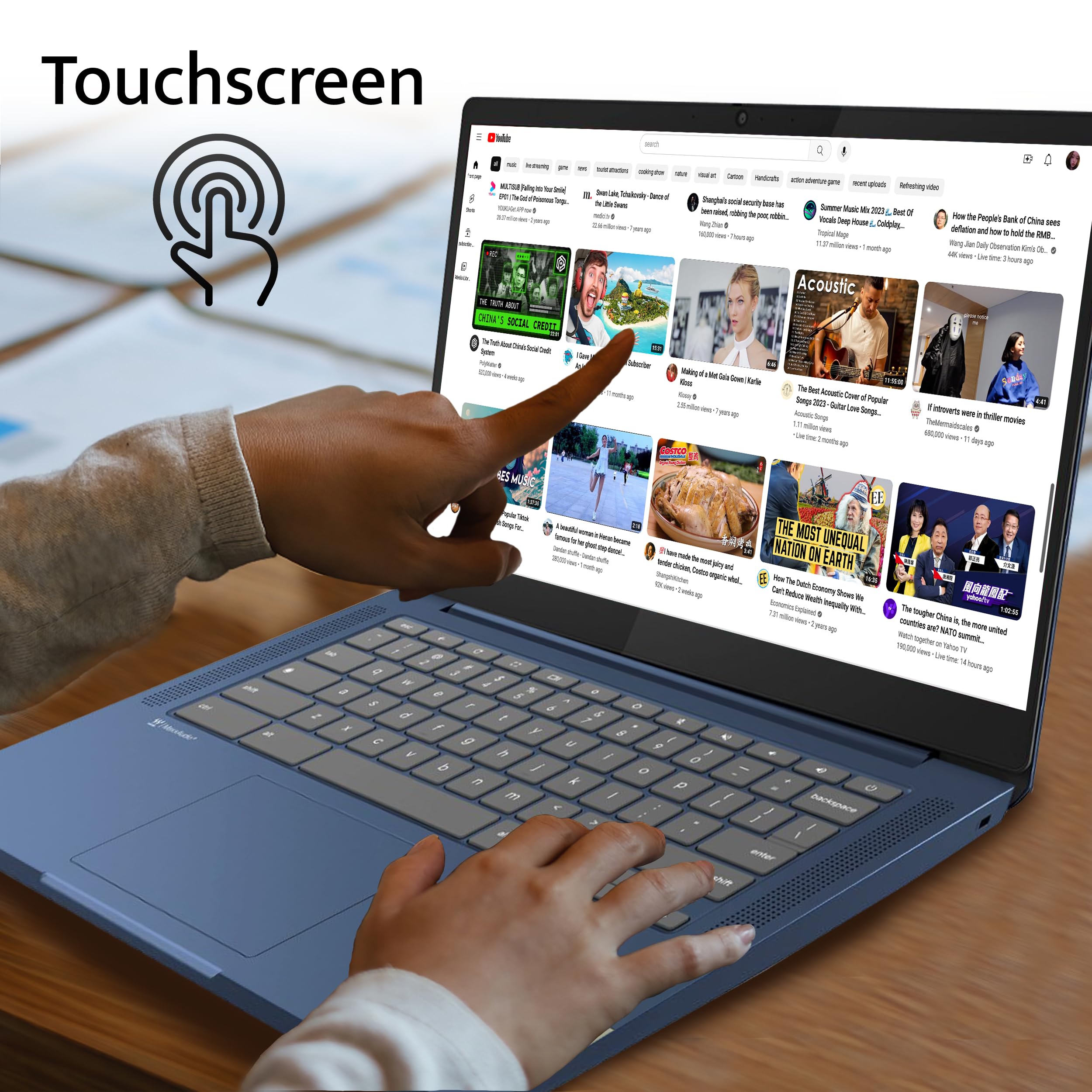 Lenovo IdeaPad Slim 3 Chromebook, 14″ FHD IPS Anti-GlareTouchscreen, MediaTek Kompanio 520, 4GB LPDDR4X, 224GB Storage(64GB eMMC+160GB Docking Station Set), Webcam, WiFi 6, Chrome OS, Blue