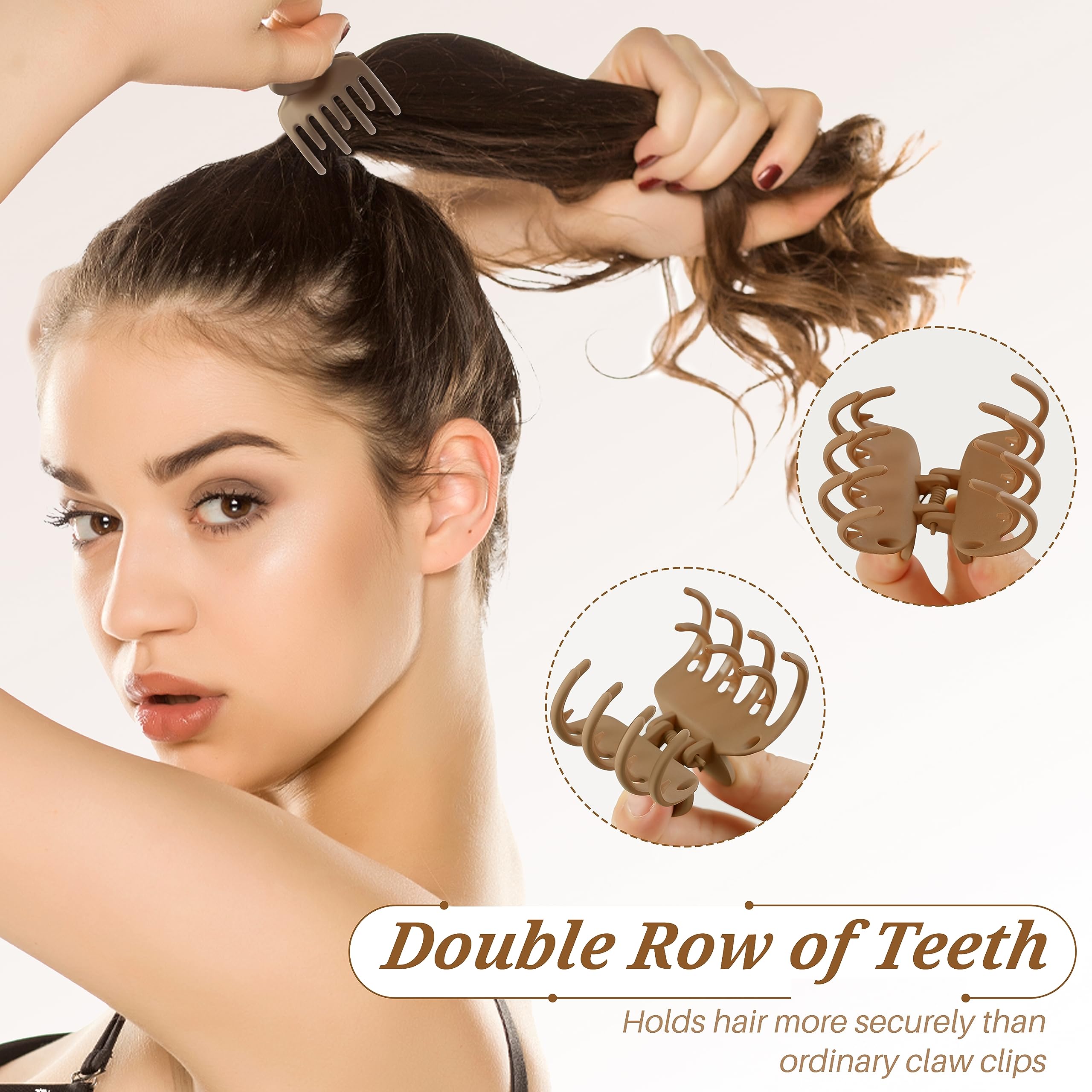 Double Row Teeth Hair Accessories, 20 Pack Matte No-slip Small Claw Clips for Thin Hair