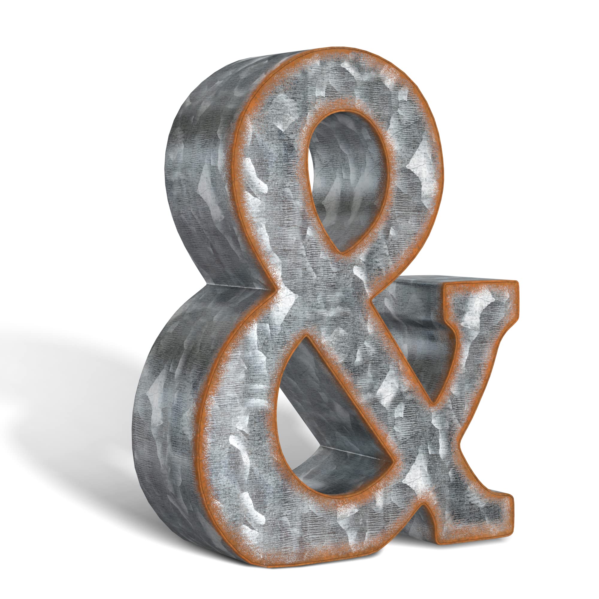 CraftyCrocodile 7" Galvanized Metal Letters for Wall Decor - 3D Letter & for Hanging & Free Standing - Decorative Rustic Alphabet Letters for the Living Room, Bedroom, Kitchen