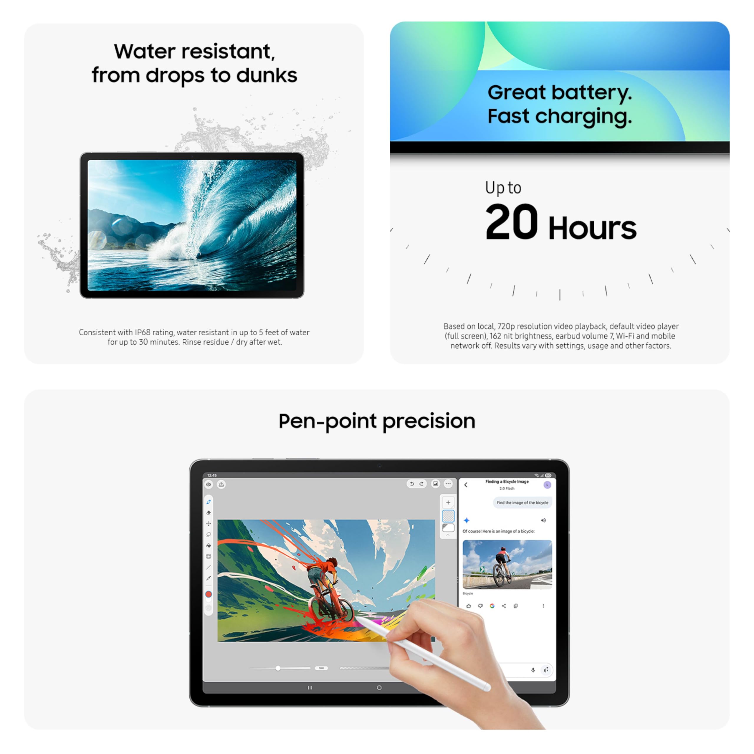 SAMSUNG Galaxy Tab S10 FE 256GB WiFi Android Tablet, Large Display, Long Battery Life, Exynos 1580 Processor, IP68 Water-Resistant, 90 Hz Refresh, S Pen for Note-Taking, US Version, Gray