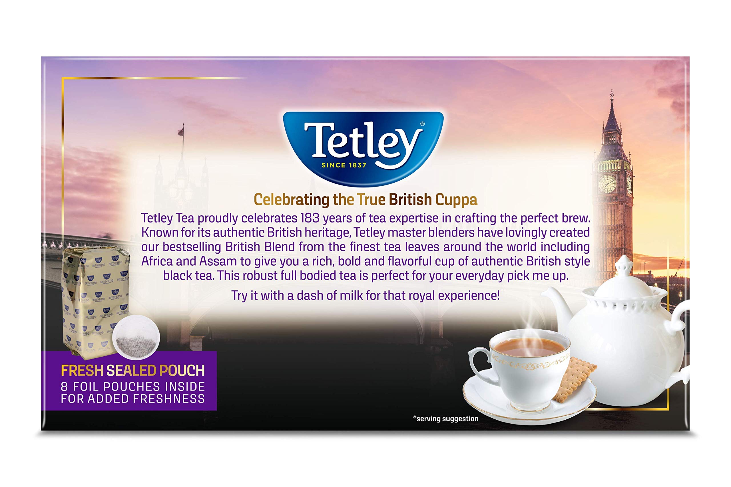 Tetley British Blend Premium Black Tea, 320 Tea Bags, Rainforest Alliance Certified
