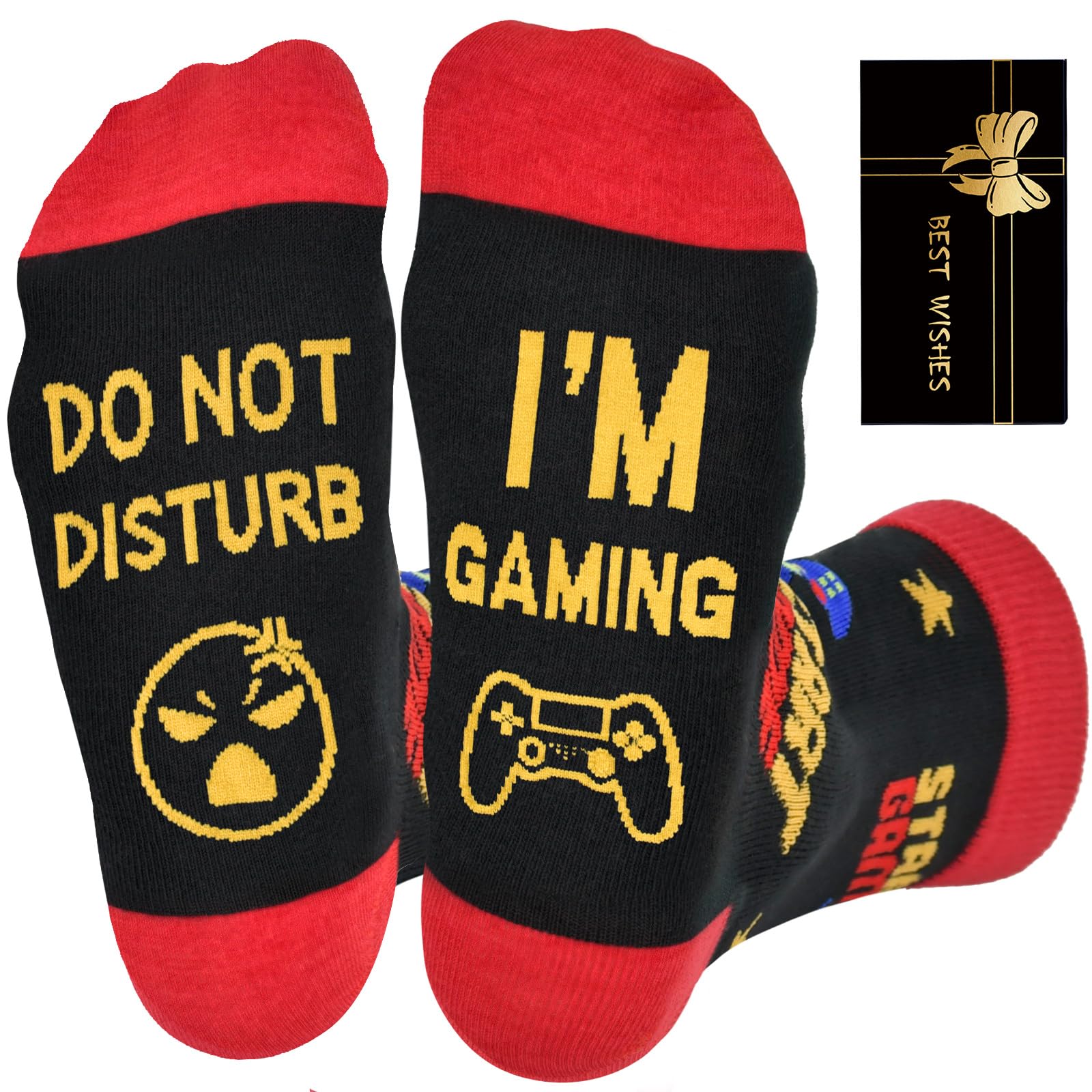 Dealswin Do Not Disturb I'm Gaming Socks, Funny Gamer Gifts for Teen Boys Game Socks Christmas Gifts Ideas For Teenage Boys