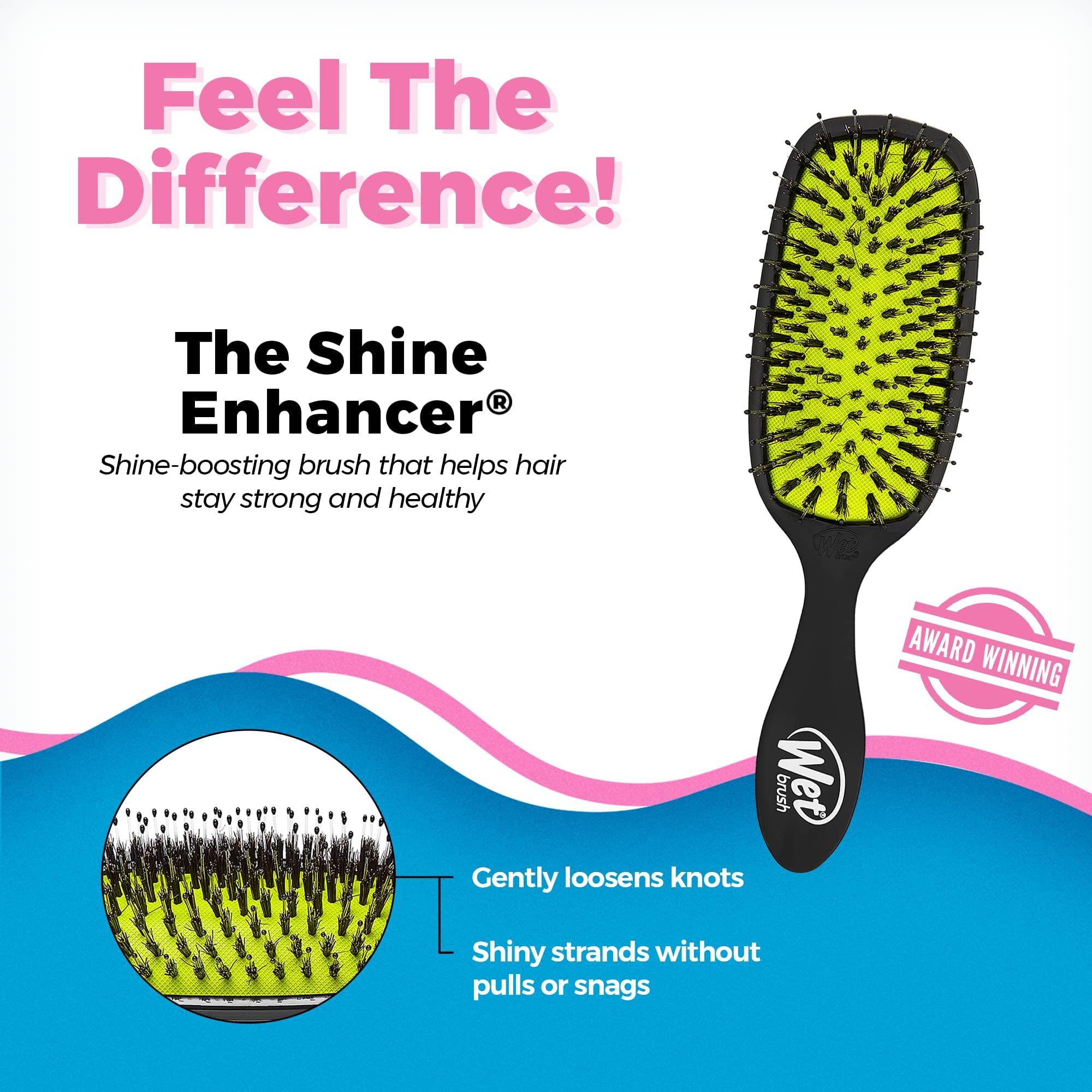 Wet Brush Shine Enhancer - Exclusive Ultra-soft IntelliFlex Bristles Leave Hair Shiny And Smooth For All Hair Types - For Women, Men, Wet And Dry Hair