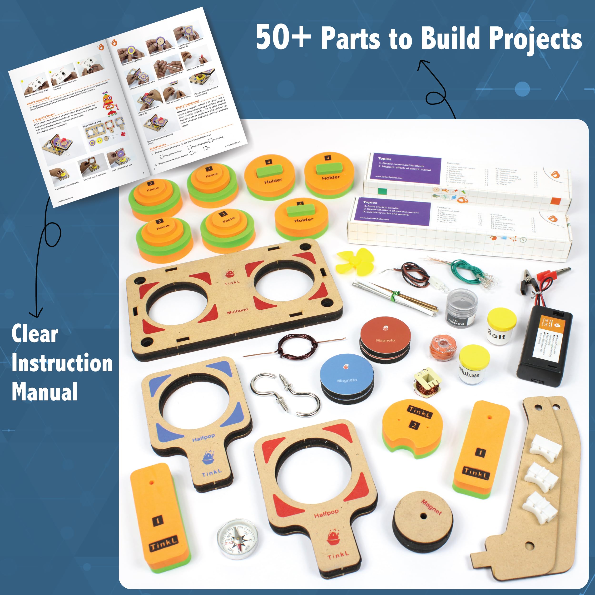 ButterflyEdufields STEM Toy | 30in1 STEM Kits for Kids Age 8-10-12 | Electricity & Magnetism | Science Project Kit for Boys & Girls Aged 8-10-12-14 | Best Educational Birthday Gift