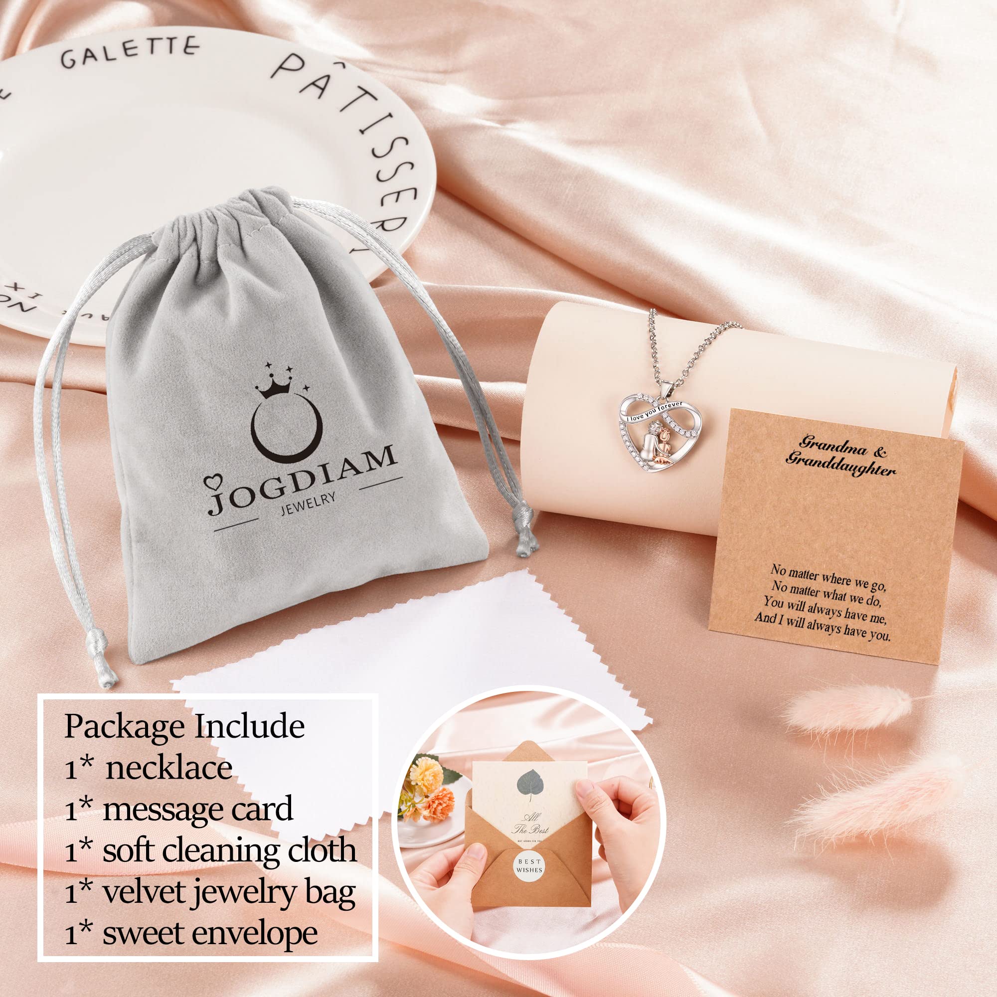 JOGDIAM Christmas Gifts for Women Grandma Gifts for Grandma Granddaughter, Grandma Christmas Gifts Granddaughter Necklace Birthday Gifts from Grandma for Granddaughter Teen Women