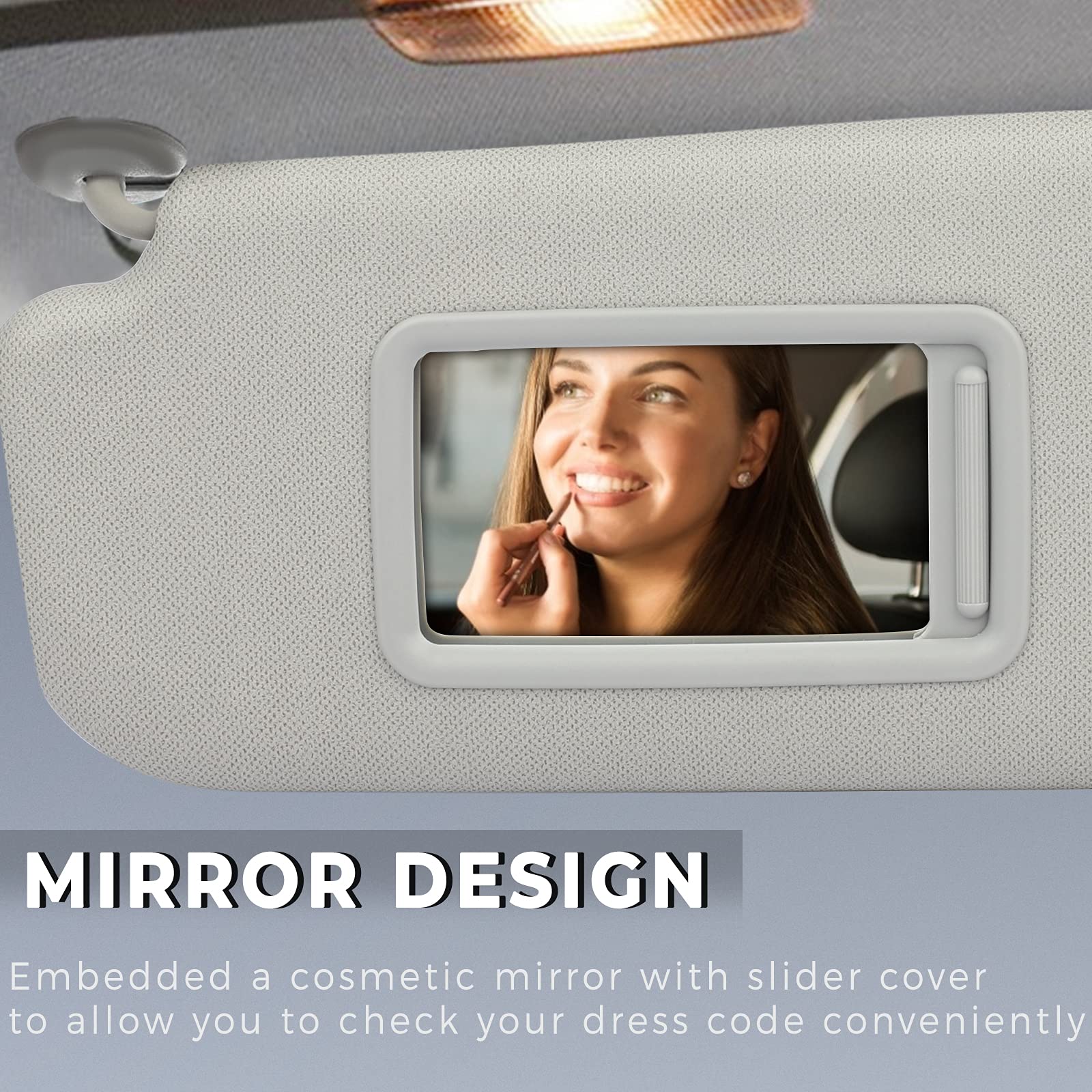 SCITOO Left Driver Side Sun Visor Assembly fit for Hyundai Elantra 2011-2015 Without Sunroof (Gray)