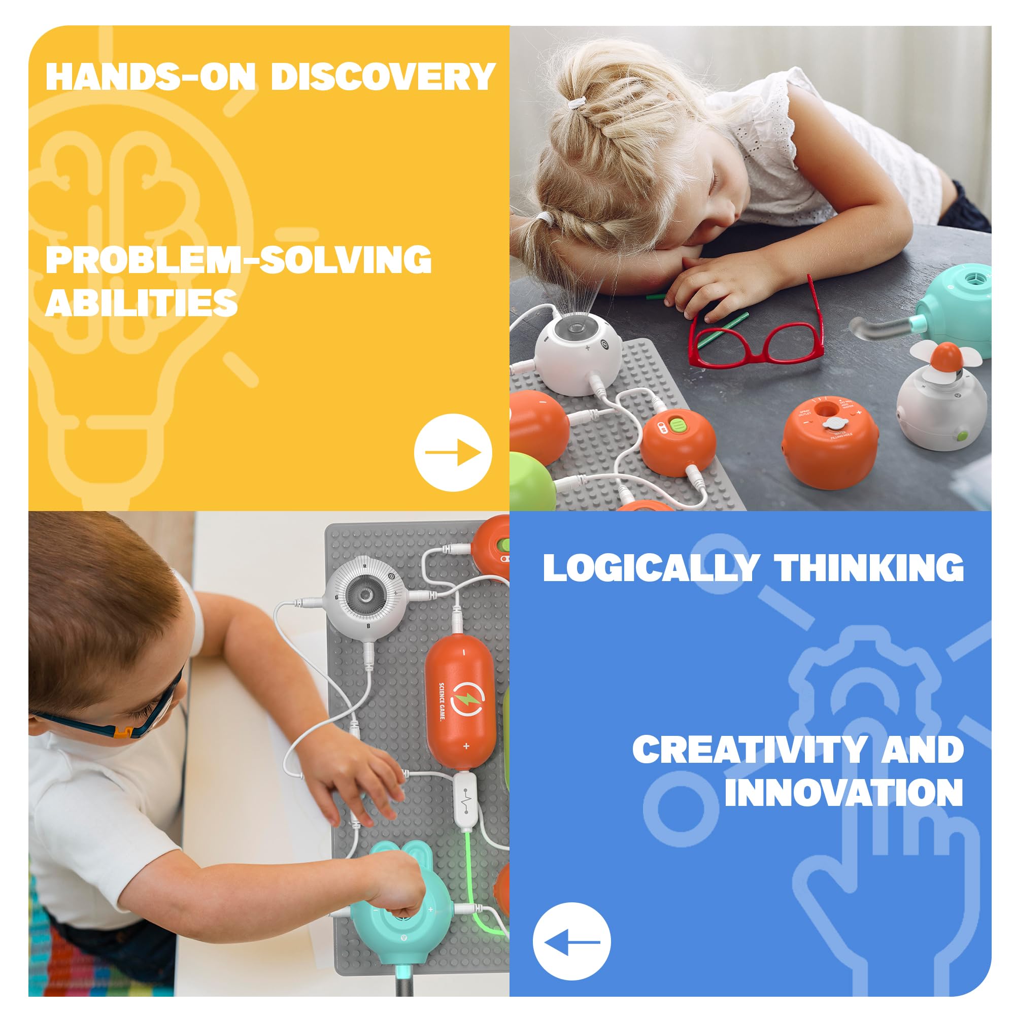 SMILESSKIDDO Science Kits for Kids - STEM Kits for Kids, Electronics Exploration Kit, Over 400 Projects, 35 Circuit Parts, STEM Educational Toy Gifts for Kids Boys Girls Ages 3 4 5 6 7 8 9 10 11 12