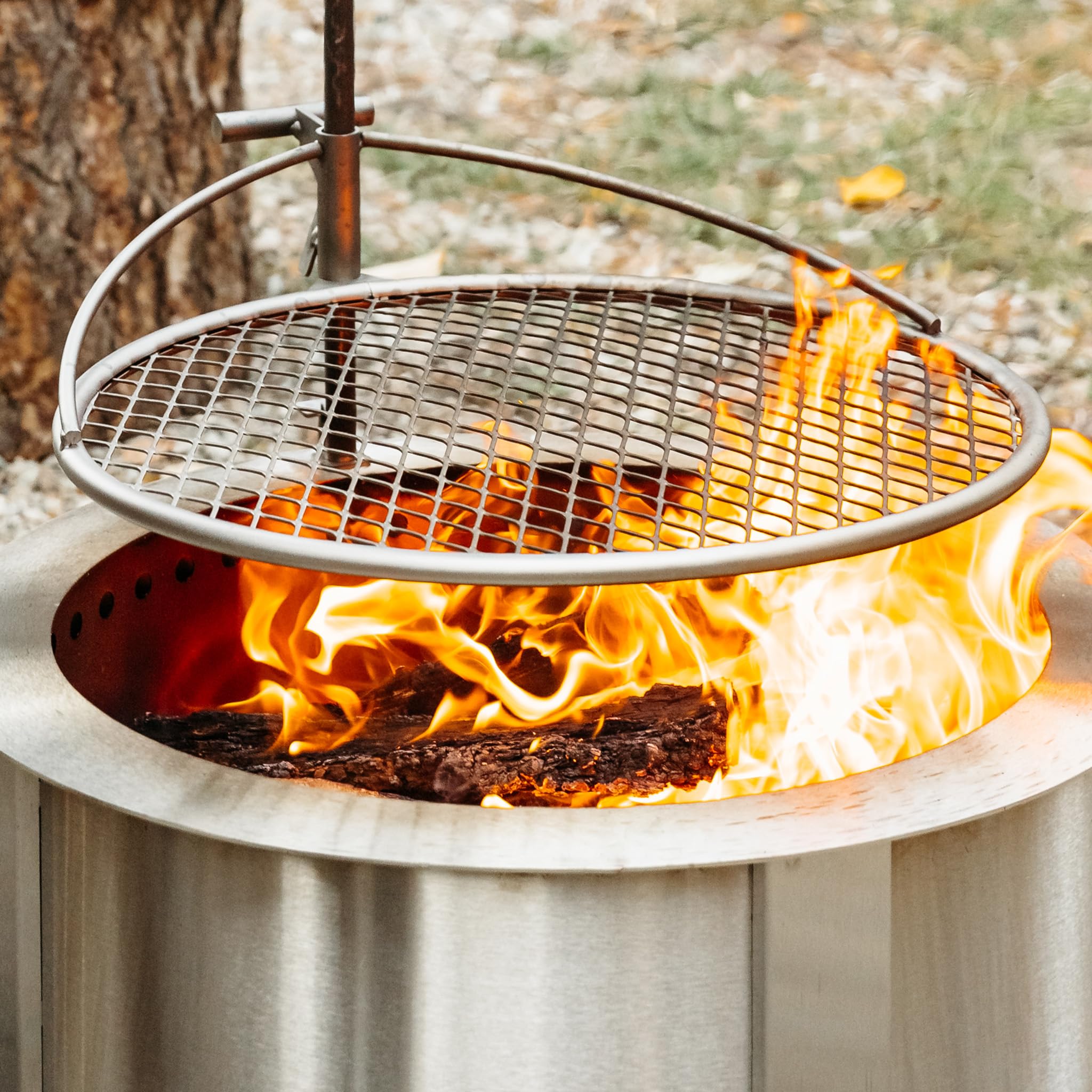 Outpost Grill 24 - Campfire Grill - Breeo X Series Accessory - Stainless Steel, Durable, USA Made - Campfire Grate - Camping Cooking Rack with Carrying Bag - Fire Pit Accessories