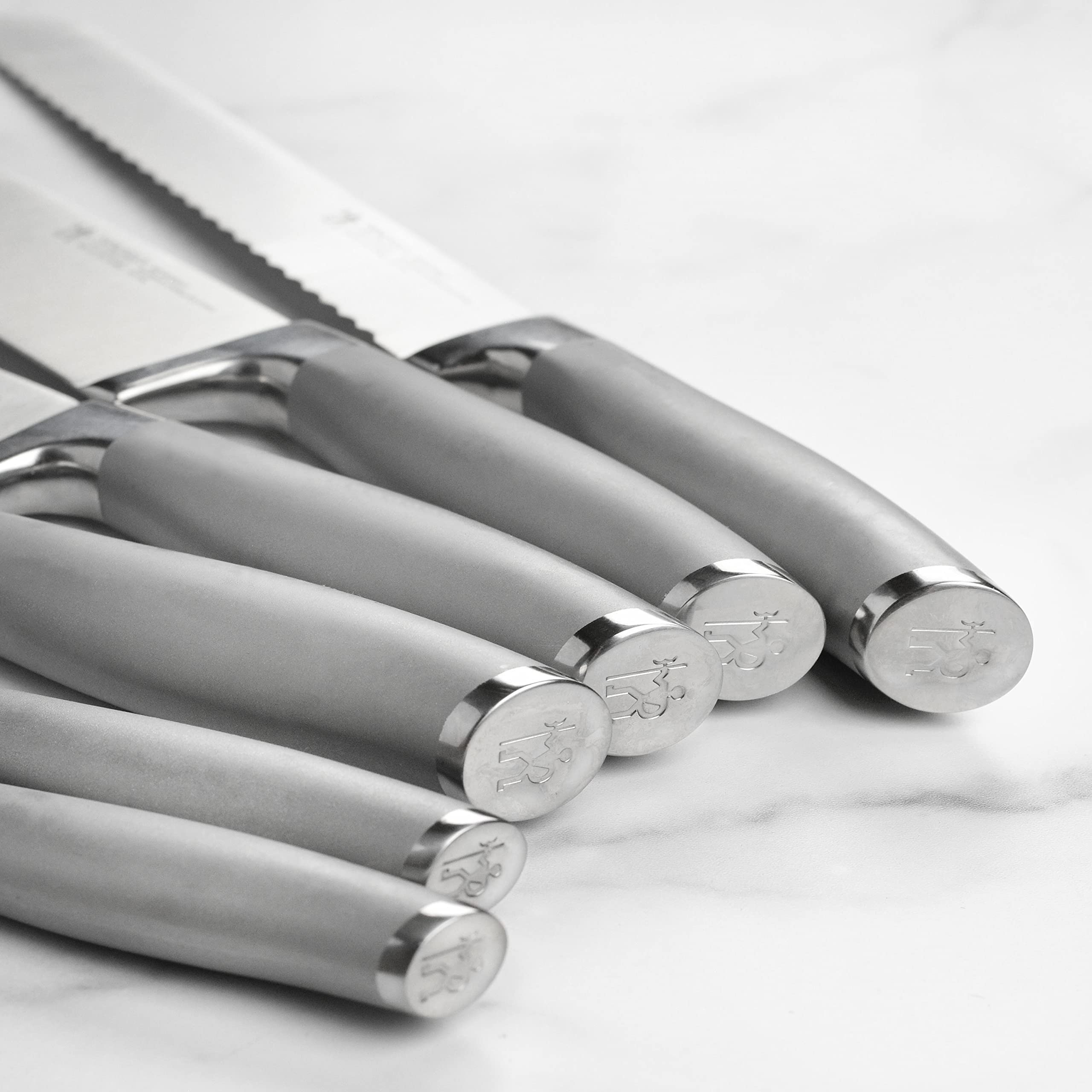 Henckels Forged Modernist 20 Piece Self Sharpening Knife Set with Stainless Steel Handles & Black Knife Block