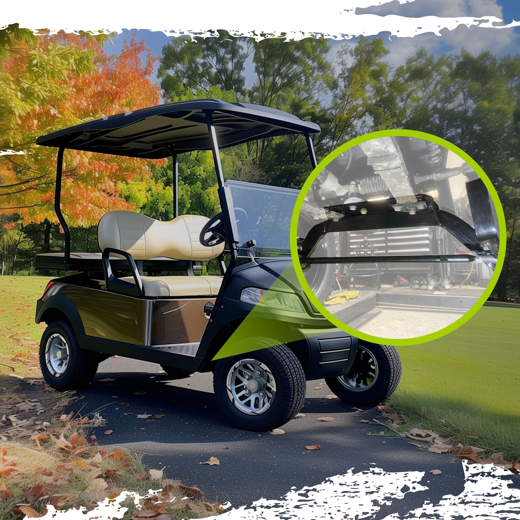 ECOTRIC 6" Drop Axle Golf Cart Lift Kit Compatible with 2001.5-2020 EZGO Medalist/TXT Golf Cart Model