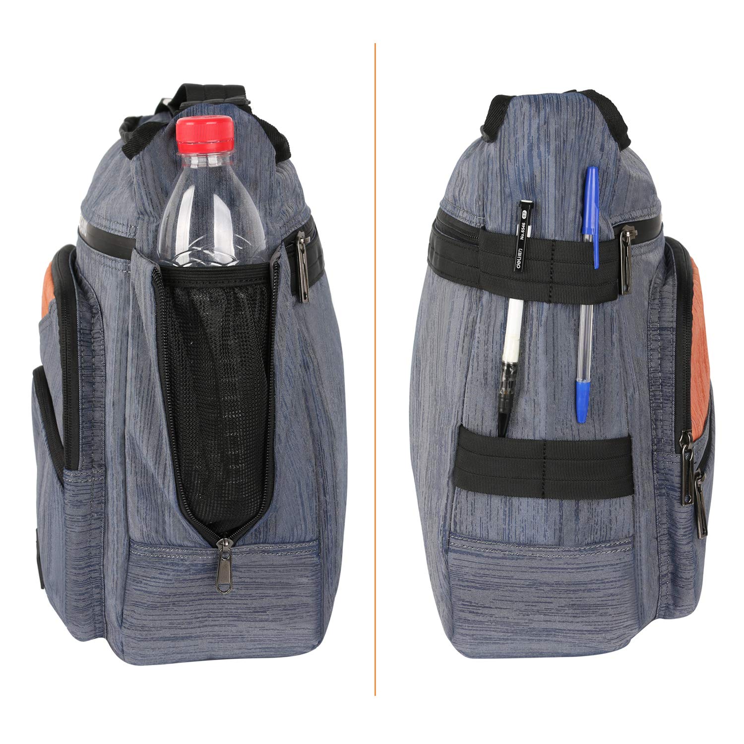 Vertical Messenger Bag, Crossbody Bag, Larswon Shoulder Bag Laptop Bag Satchel Blue