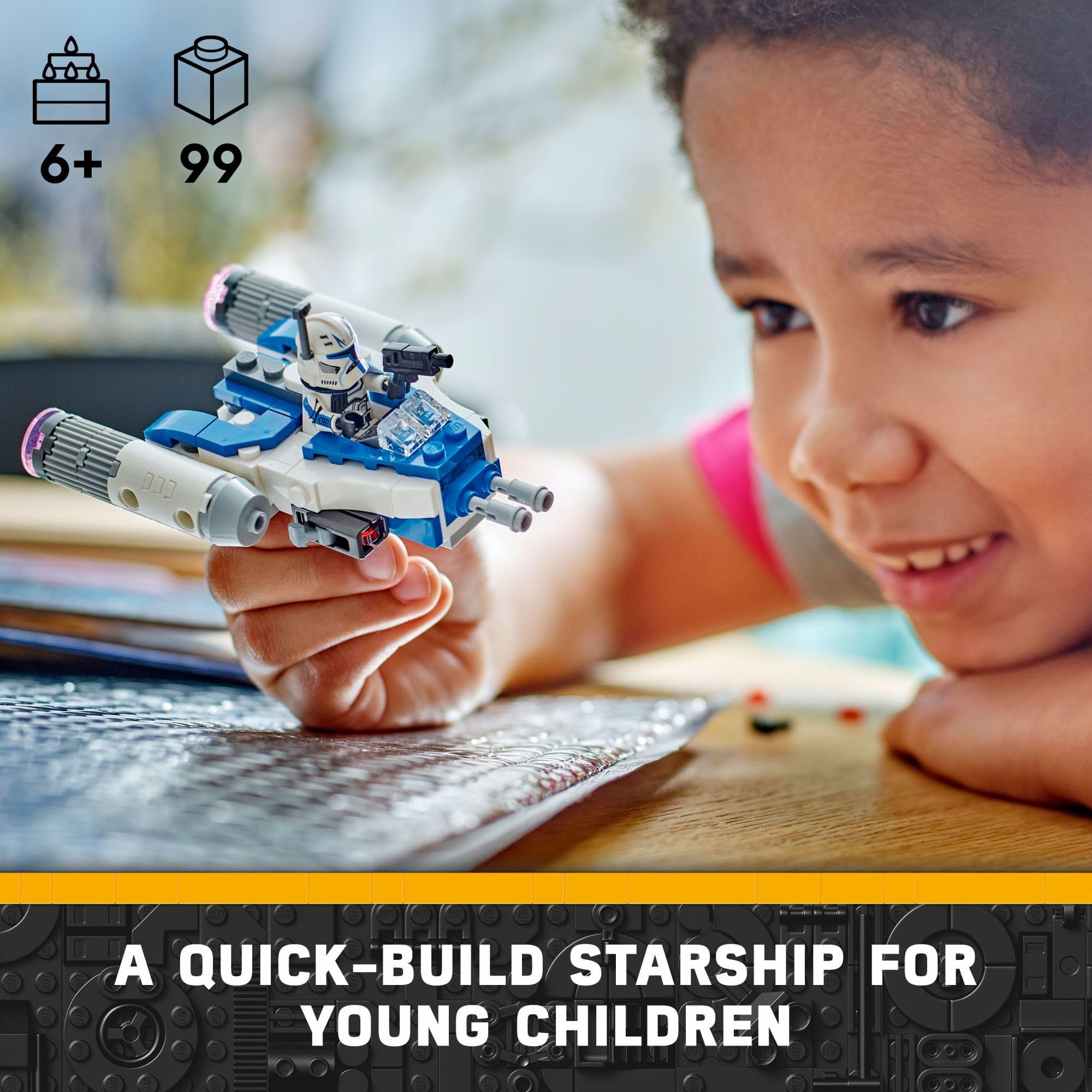 LEGO Star Wars: The Clone Wars Captain Rex Y-Wing Microfighter Building Set, Collectible Star Wars Y-Wing Toy for Kids with Captain Rex Minifigure, Star Wars Gift for Boys & Girls Ages 6 and Up, 75391