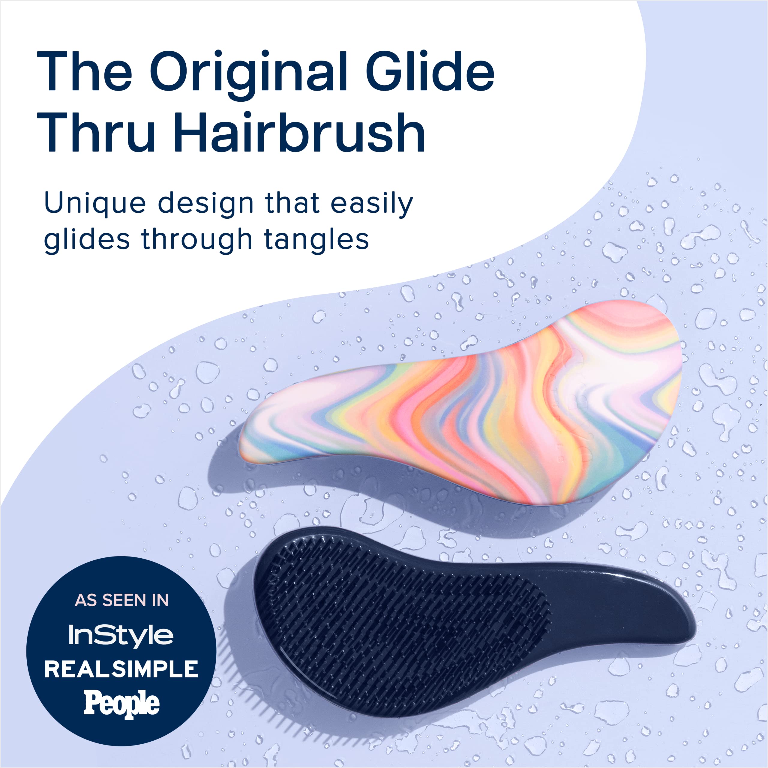 Crave Naturals Glide Thru Detangling Brush for Adults & Kids Hair - Detangler Natural, Curly, Straight, Wet, Dry Hairbrush Men&Women, Little Girl Accessories, Soft Hazy Swirl, 1 count