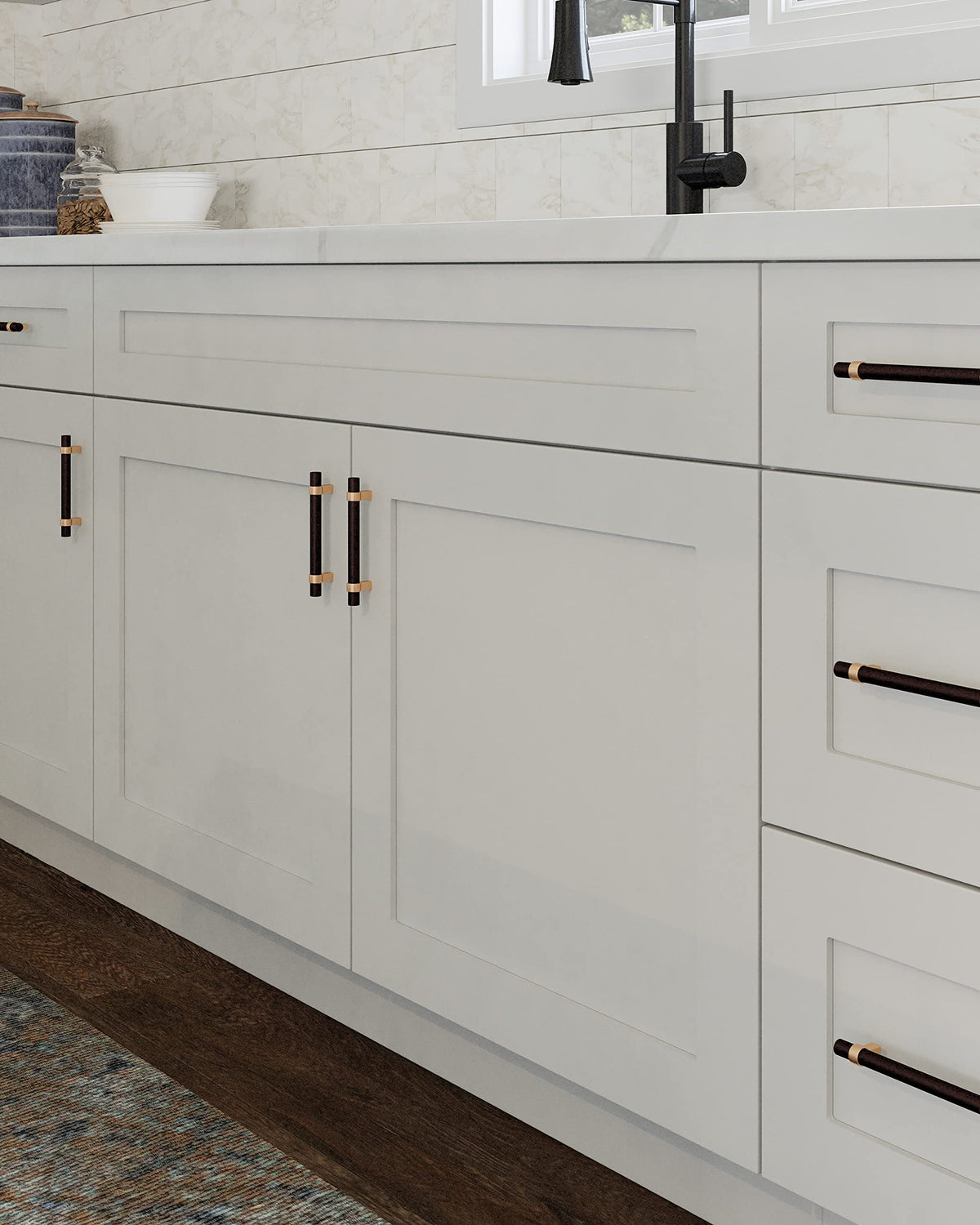 Brookings Shaker Unassembled Bridge Wall Kitchen Cabinet W3012, 30 W x 12 D x 12 H, Painted White, Solid Wood, Design House, 561621