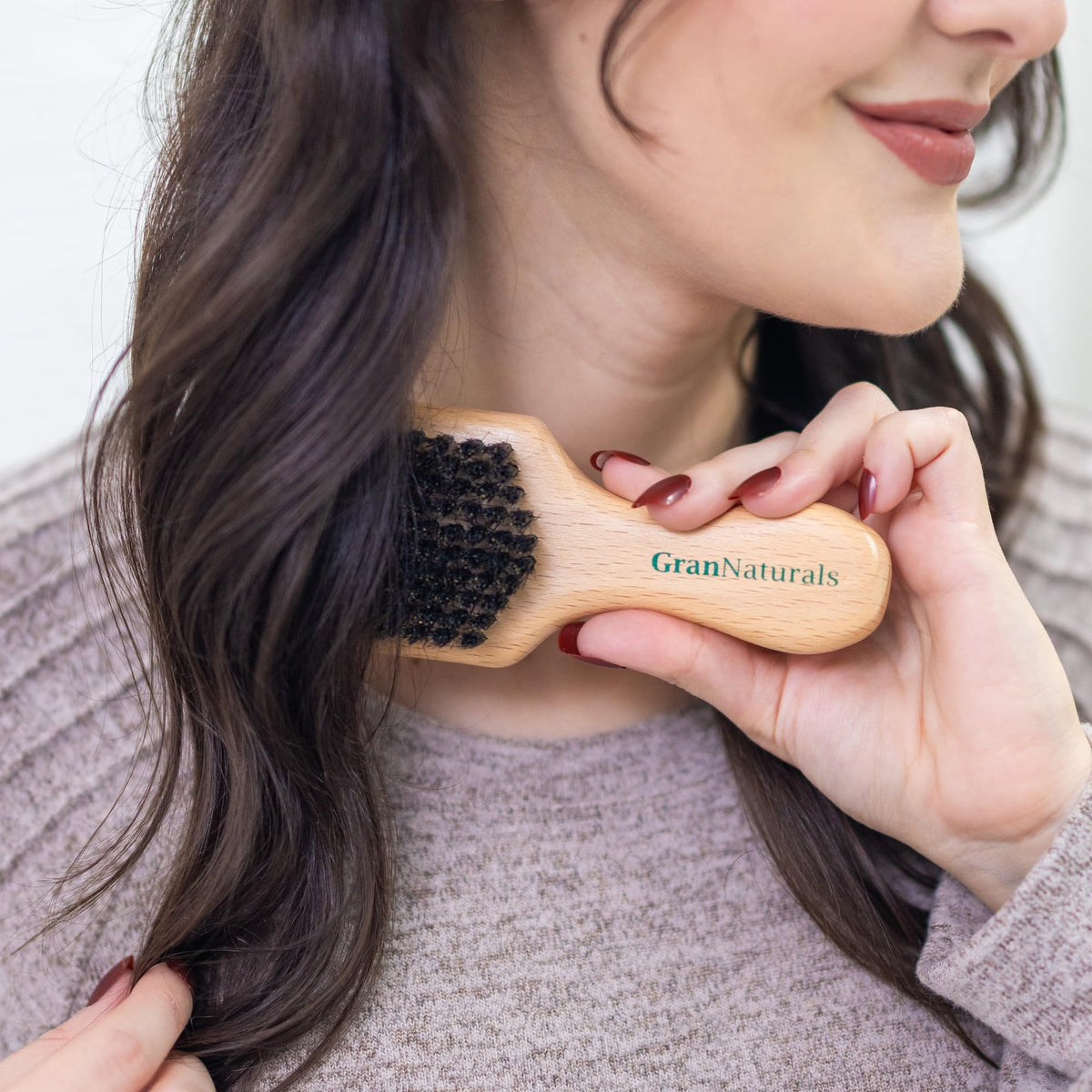 GranNaturals Soft Bristle Hair Brush - Boar Bristle Men's Hair Brush for Smoothing, Slick Back, Fades, Beards, 360 Waves to Style, Polish, & Lay Down Hair to Create a Sleek Hairstyle for Women & Men