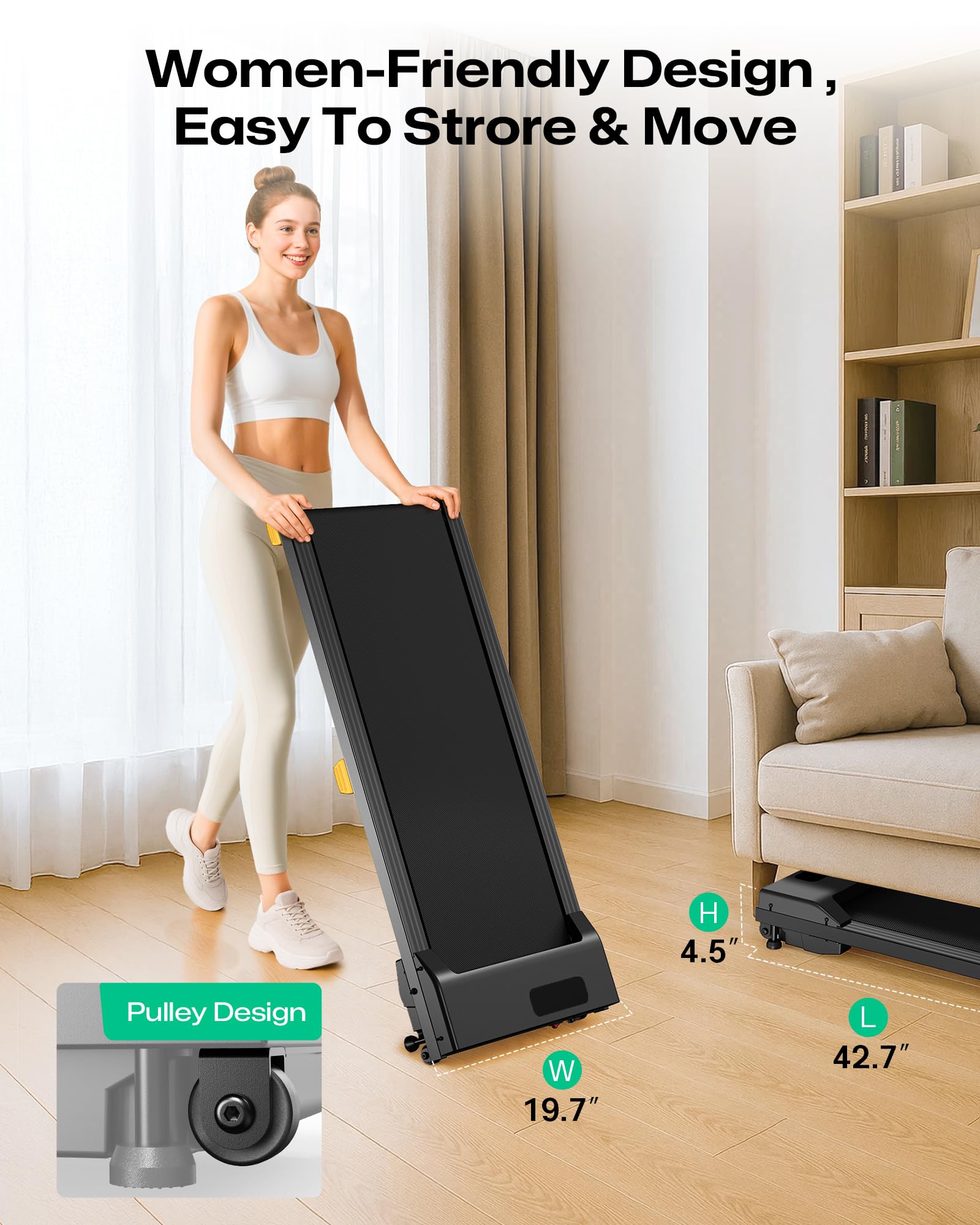 UREVO Walking Pad with Incline, 9% Incline Portable Under Desk Treadmill, 2.5 HP Walking Treadmill Pad for Home and Office, Walking Jogging Running Machine with Remote Control and LED Display