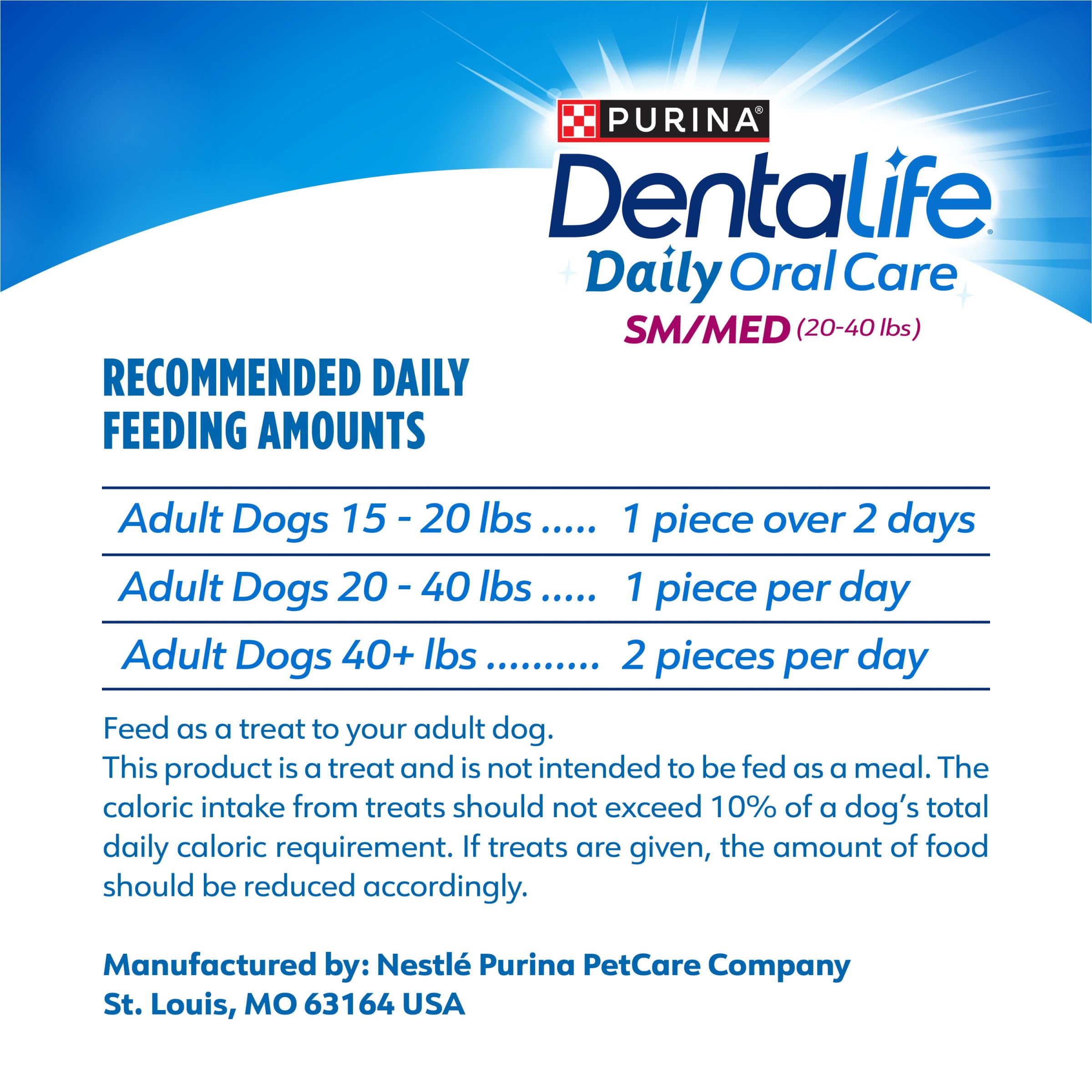 DentaLife Daily Oral Care Dog Treats for Small and Medium Dogs, Chewy Dental Treat to Freshen Breath and Fight Tartar, Chicken Flavor - 40 ct. Pouch
