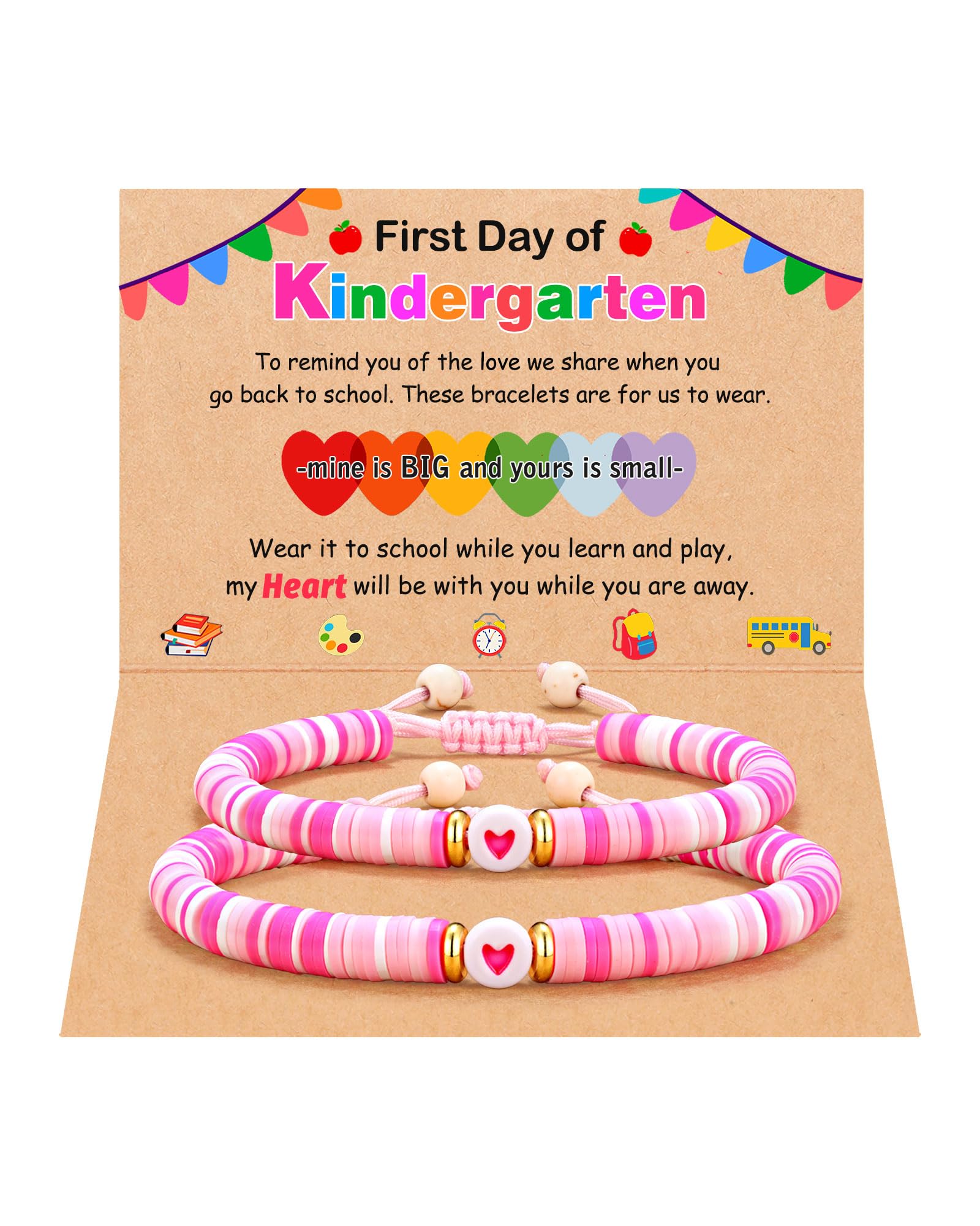 UPROMI First Day of Kindergarten Bracelet Gift, Back to School Bracelet Mommy and Me, First Day of School Bracelet Mom Mother Daughter Back to School Stuff Gifts