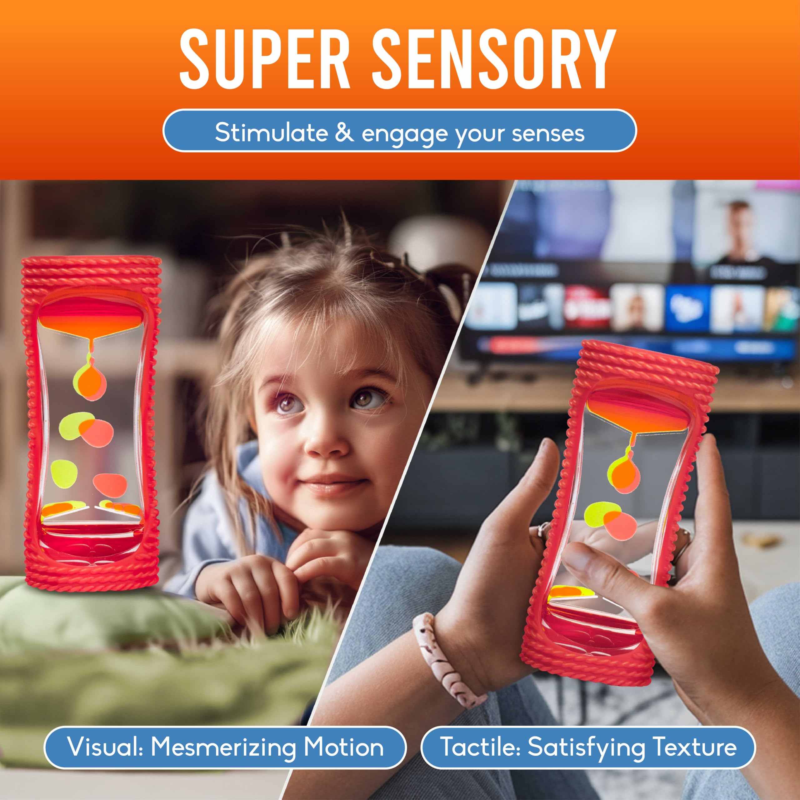 BUNMO Liquid Motion Bubbler Sensory Toys - Sensory Stocking Stuffers for Kids - Green and Liquid Motion Bubbler Sensory Toys - Sensory Stocking Stuffers for Kids - Red